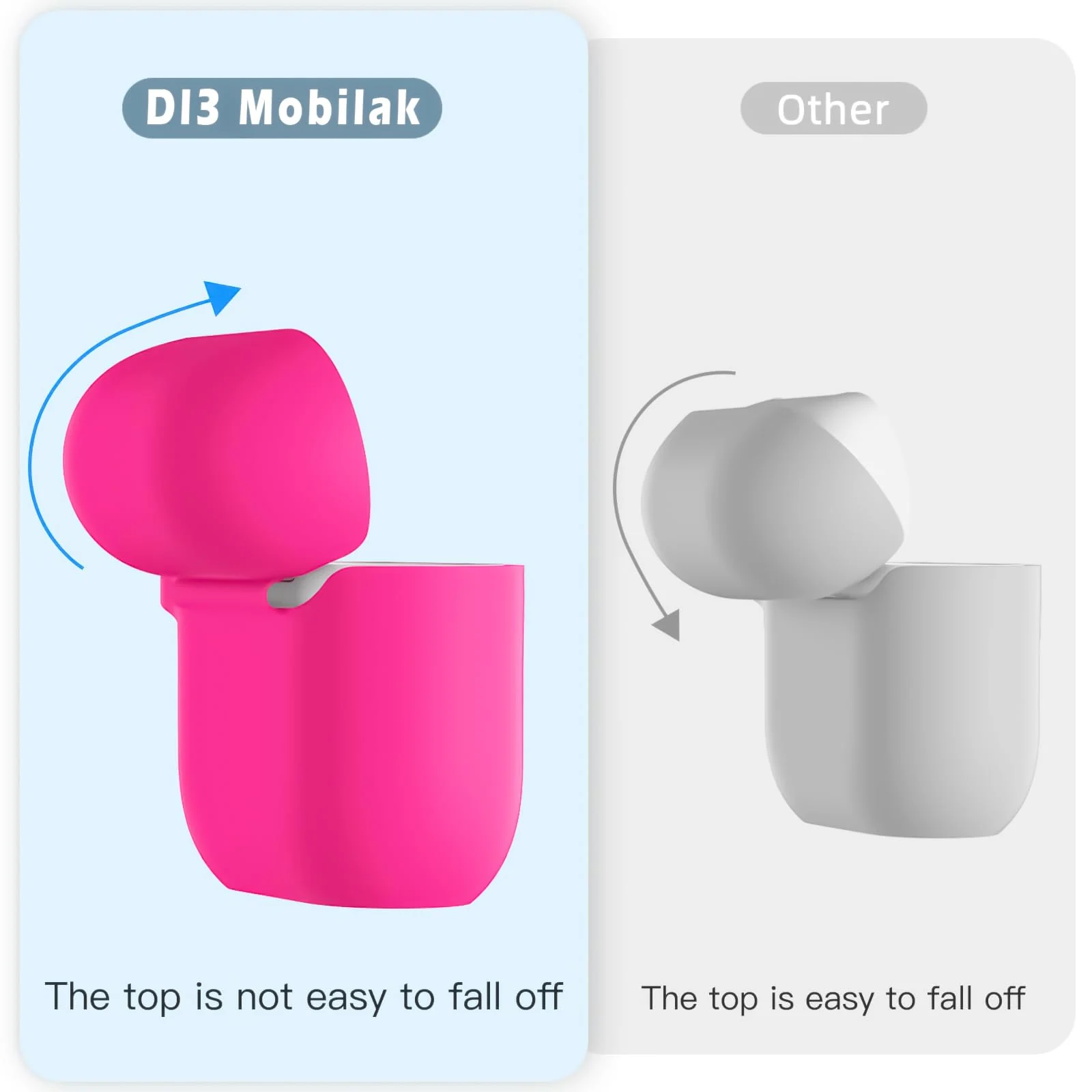 DL3 Mobilak Compatible with AirPods 4 Case (2024), Soft Silicone Full Protective Case Cover with Keychain, For Apple AirPods 4th Generation for Women Men - Hot Pink