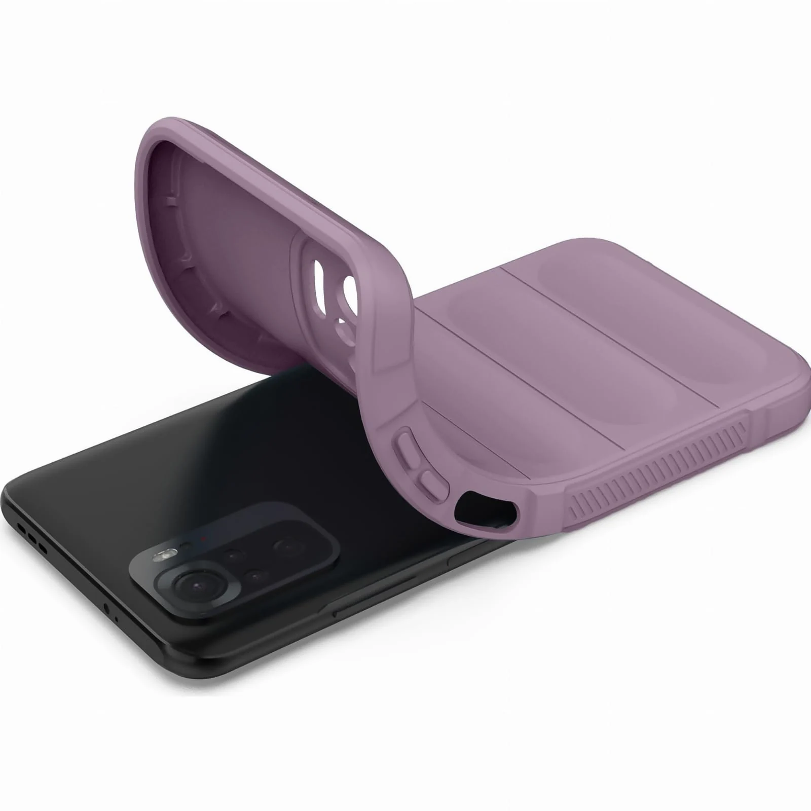 DL3 Mobilak Flexible Silicone and TPU Protective Case with Camera Protection for Xiaomi Redmi Note 10 4G / Note 10S - Purple