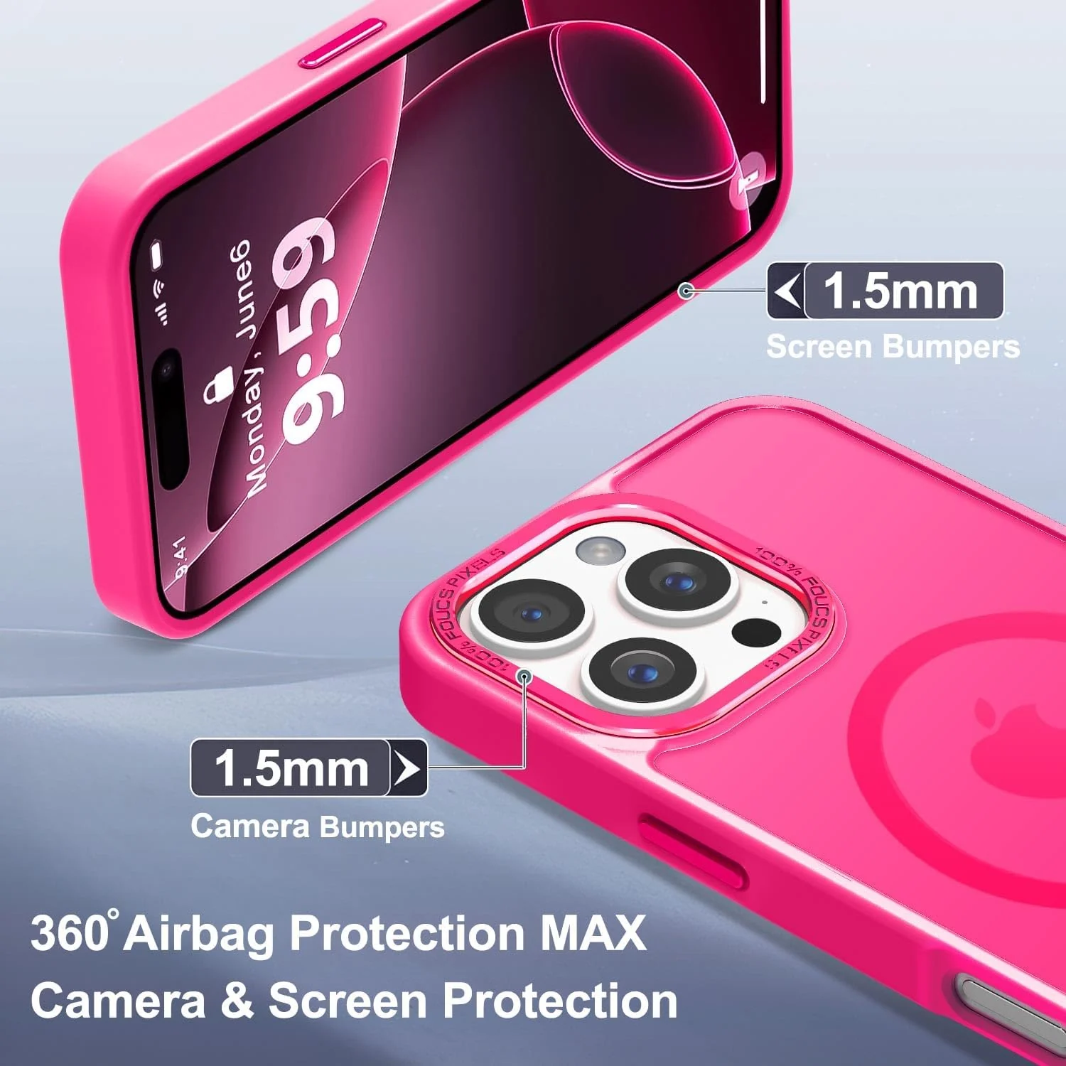 DL3 MOBILAK Protective Phone Case for Apple iPhone 16 Pro Max - Hot Pink