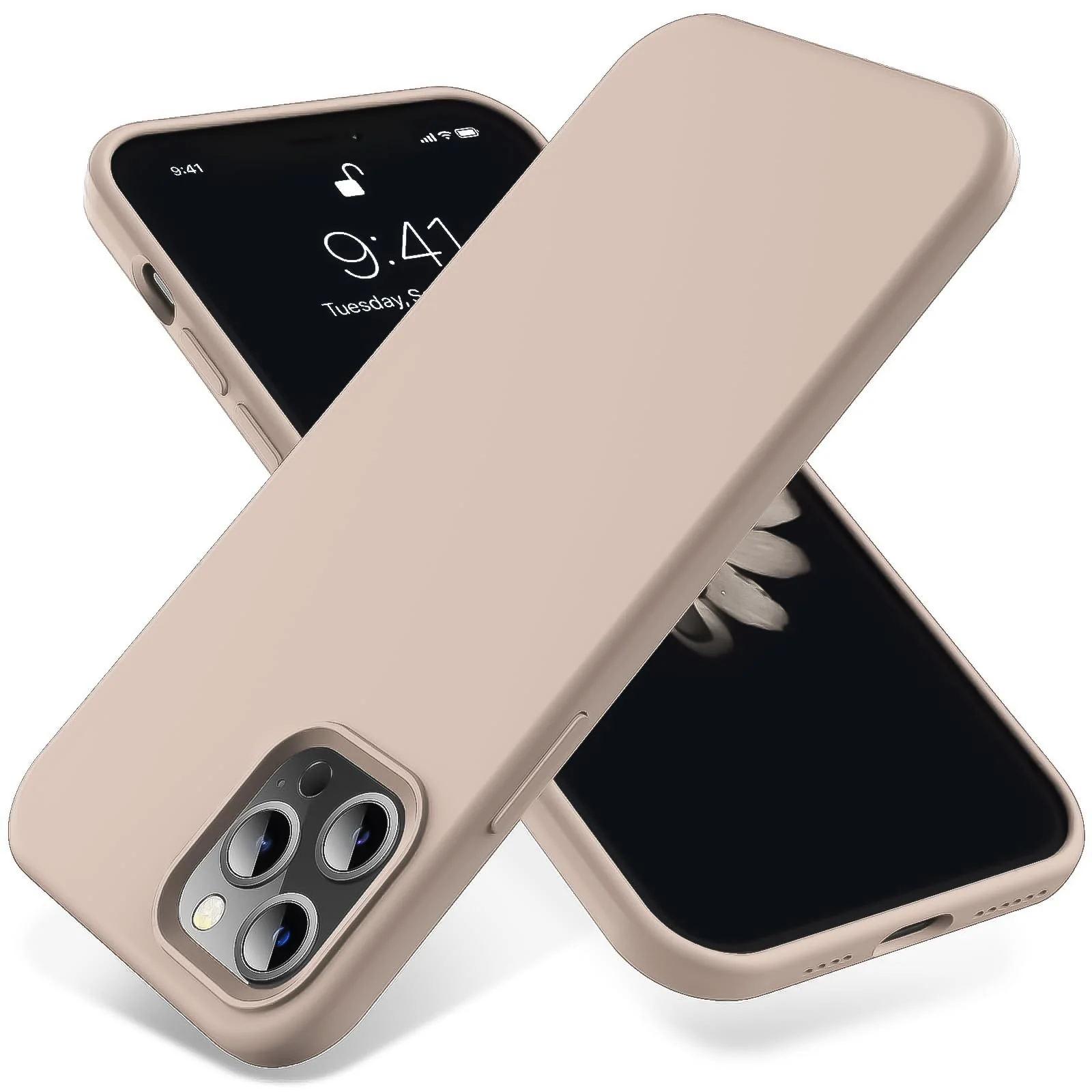 DL3 Mobilak Liquid Silicone Case for iPhone 13 Pro (6.1 Inch), Shock-absorbing protection, Scratch-resistant surface, Soft microfiber lining