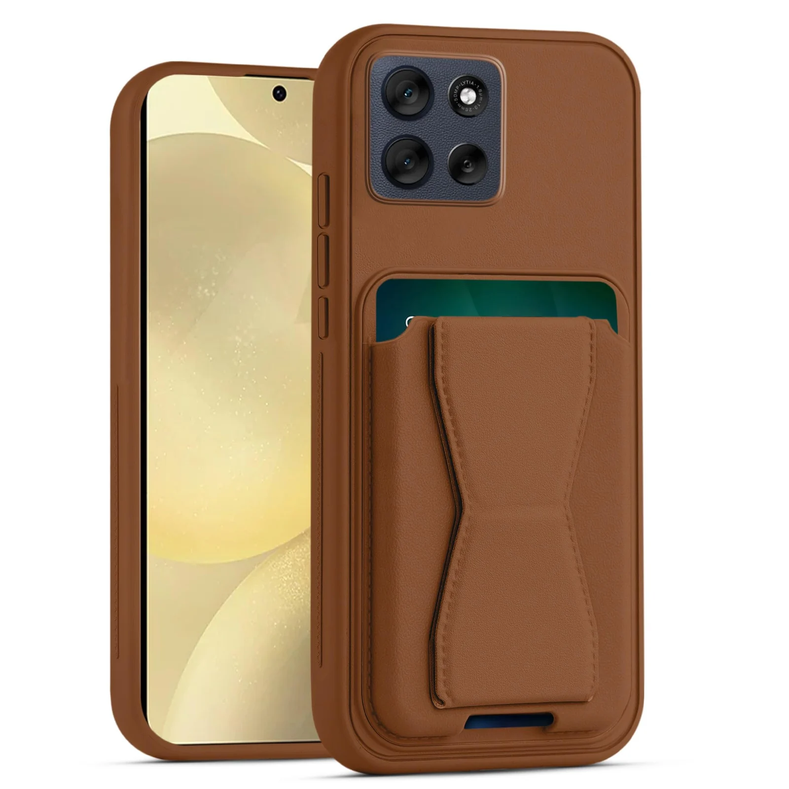 DL3 Mobilak Leather Wallet Case Compatible with Motorola Moto G75, Leather Back Cover With TPU Frame, Shockproof Protective Phone Case with Card Holder Stand