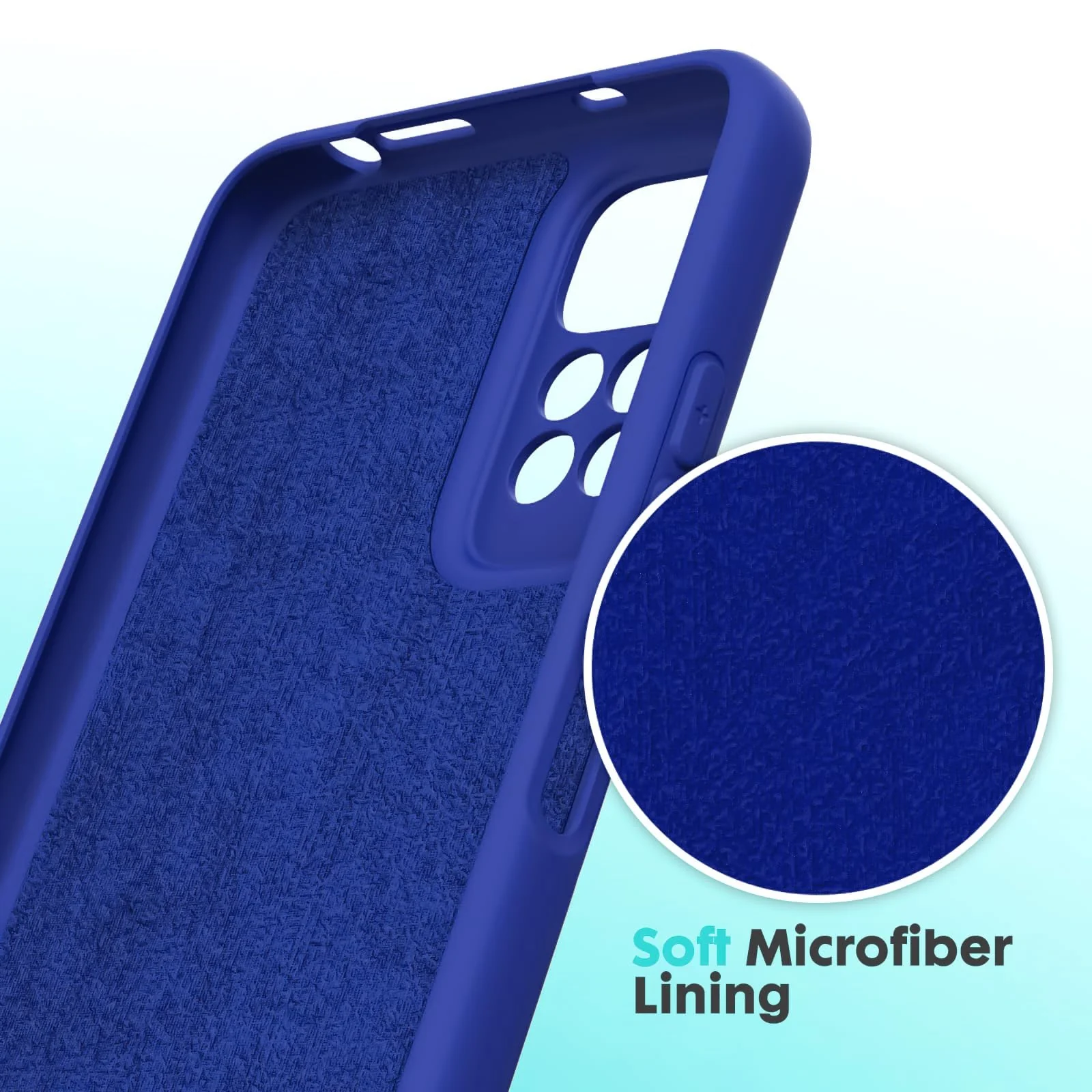 DL3 Mobilak Liquid Silicone Protective Case with Soft Microfiber Lining with Full Camera Protection for Xiaomi Redmi Note 12 Pro 4G / Redmi Note 11 Pro 4G&5G - Pepsi
