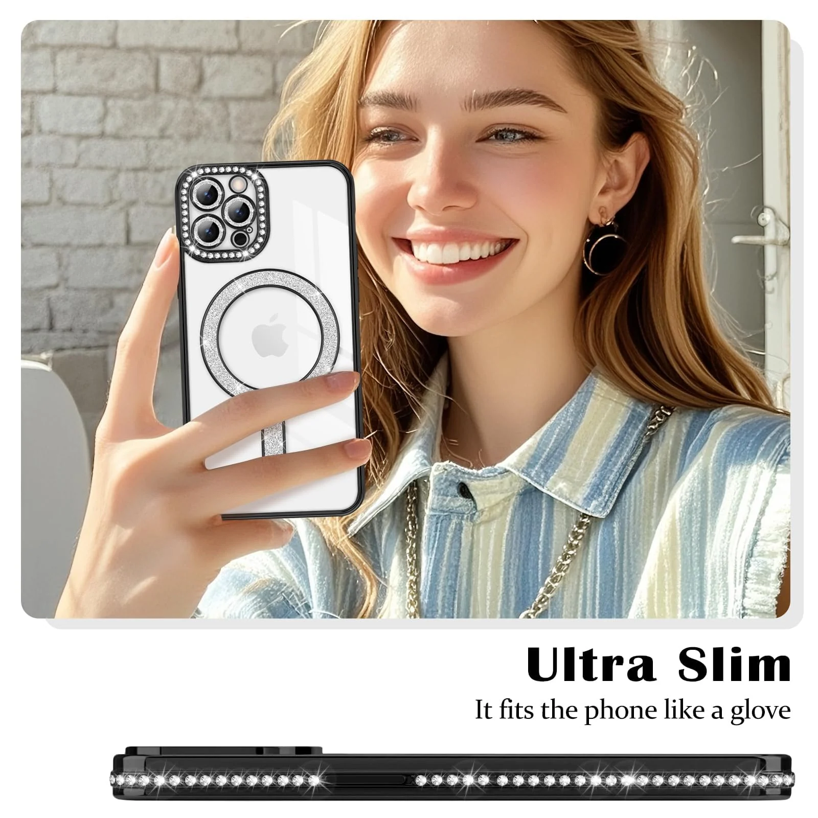 DL3 Mobilak MagSafe-Compatible Magnetic Case for iPhone 11 Pro with Camera Protection and Magnetic Car-Mount Support - Black