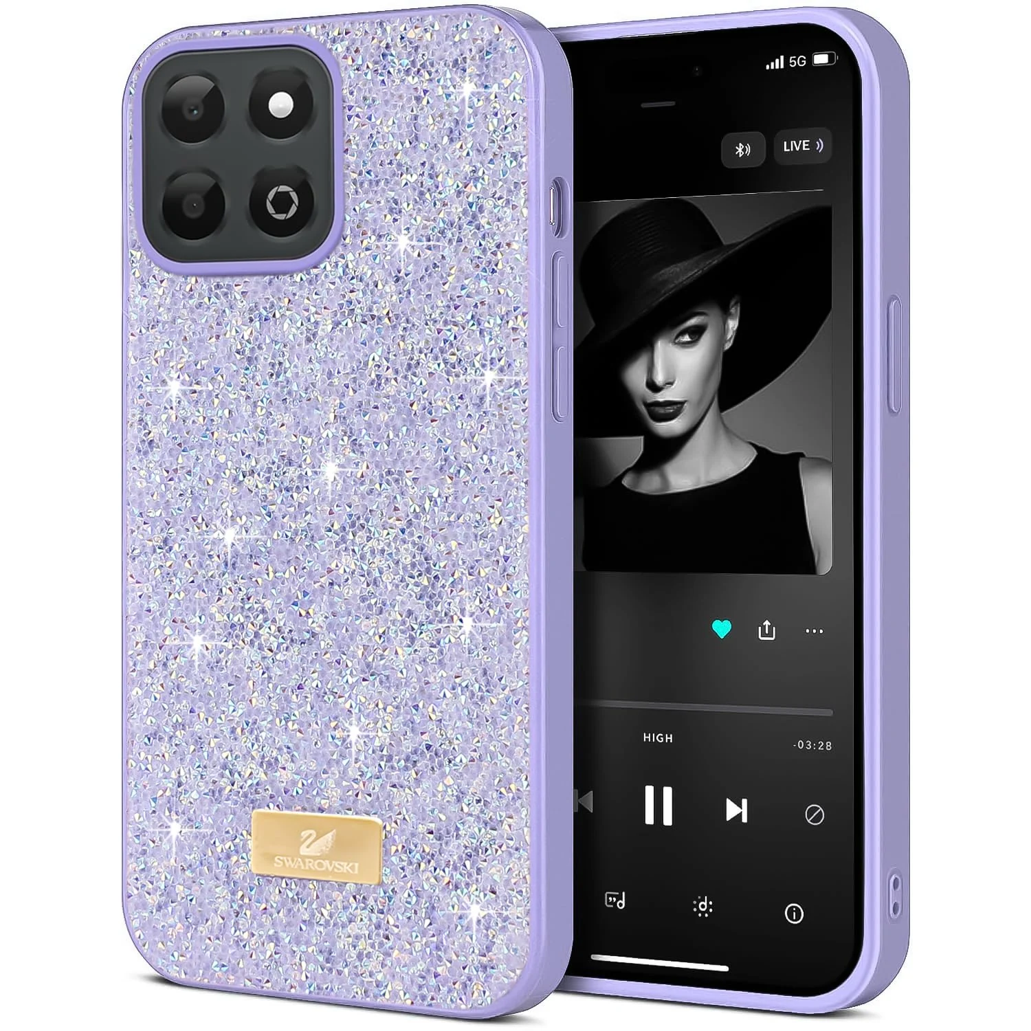 DL3 Mobilak Glitter Rhinestone Protective Case for Honor X7C with Shockproof Design