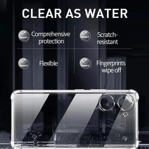 DL3 Mobilak Case Compatible with Vivo Y03/Y18 4G, Cover Silicone Transparent TPU Gorilla Anti-shock Protector Camera Shockproof Corners - Clear