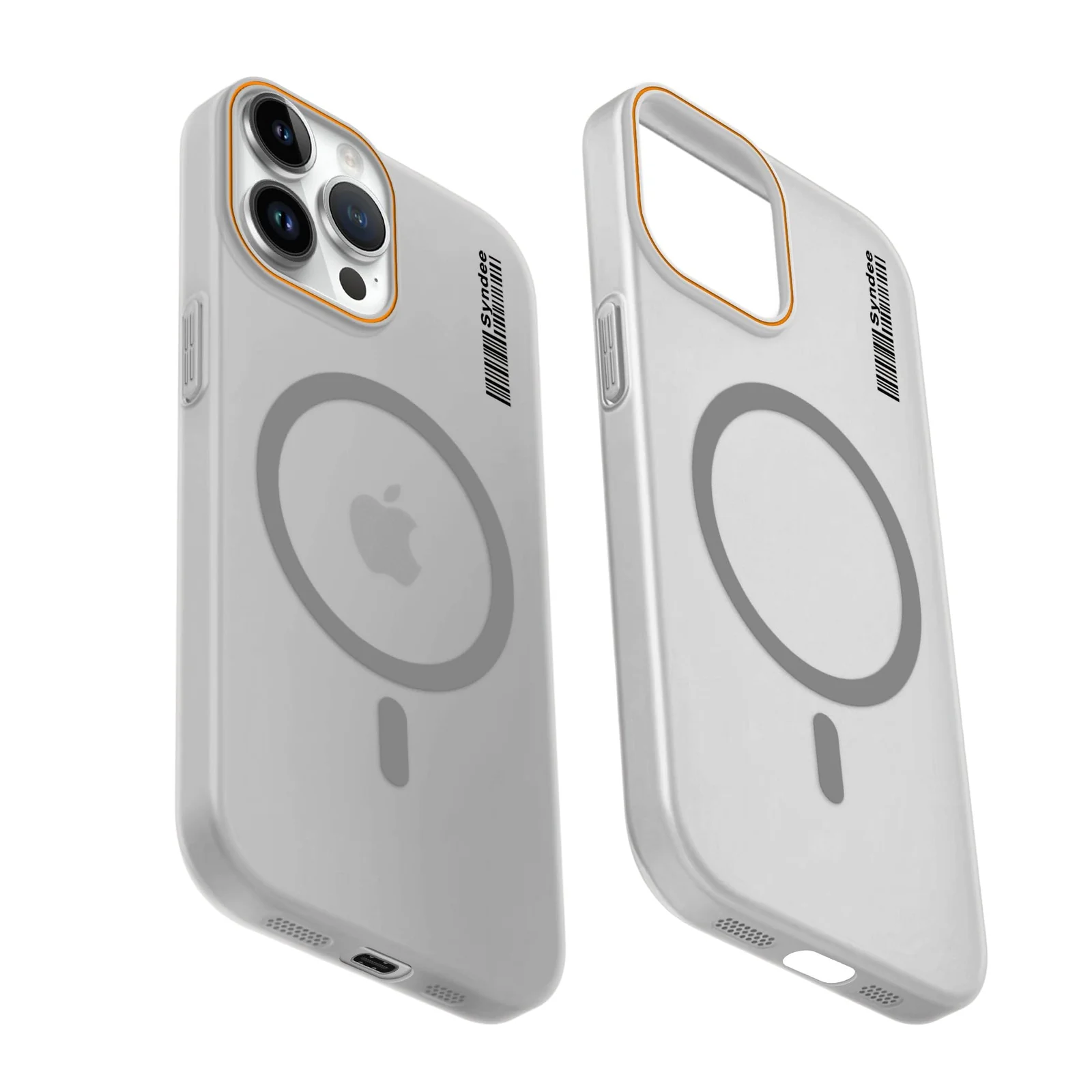 DL3 Mobilak Case Back Cover for iPhone 15 Pro Max 6.7-Inch, Sleek Frosted Translucent Back Only Compatible with Wireless Magnetic Accessories | Anti-Scratch Shockproof Phone Case - Gray