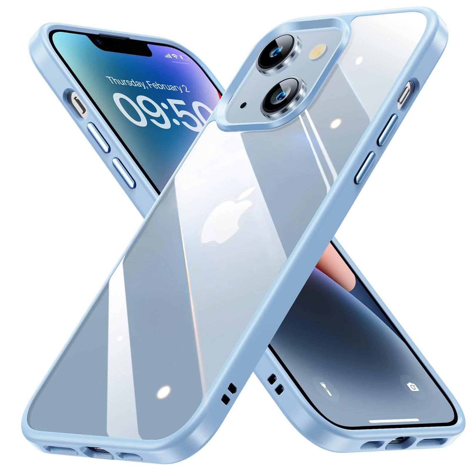 iPhone 13 (6.1 Inch) / Clear — DL3 Mobilak Clear TPU Case for iPhone 13 (6.1 Inch), Shock-absorbing protection, Non-slip grip, Raised edges around the screen and camera