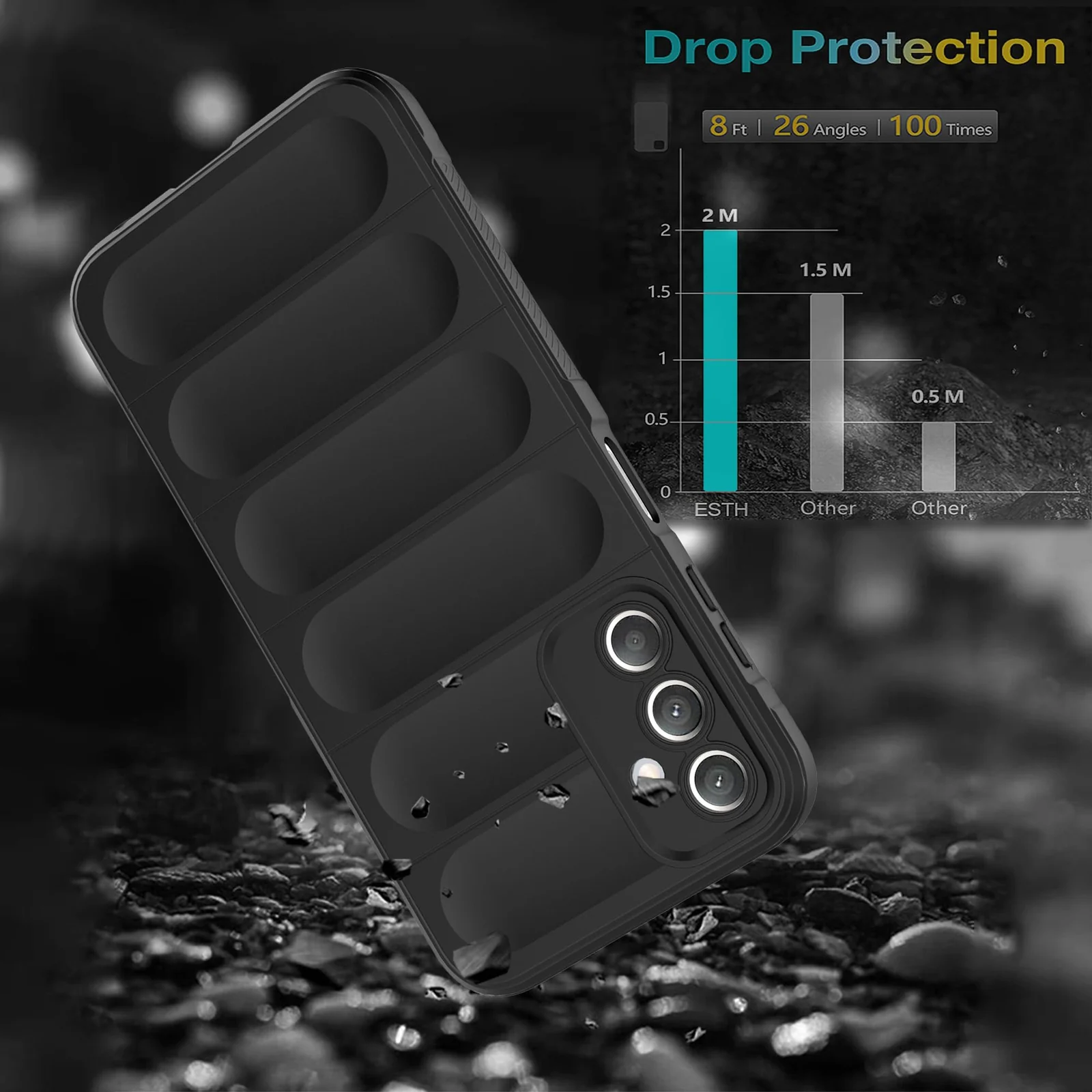 DL3 Mobilak Soft Silicone Protective Case for Samsung Galaxy A25 with Camera Protection and Shockproof Design - Black