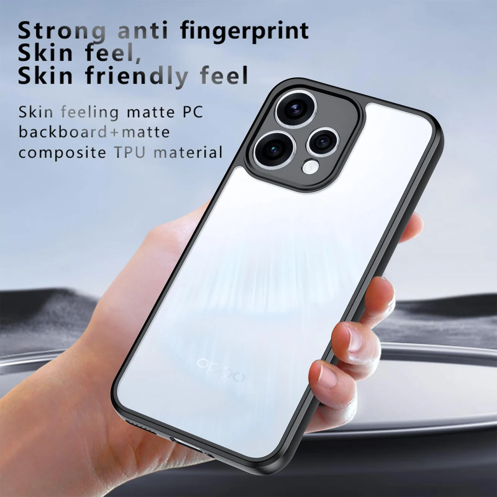 DL3 Mobilak Clear TPU Case for OPPO Reno 15 5G (OPPO Reno15), Camera protection, Shock-absorbing protection, Scratch-resistant surface - Black