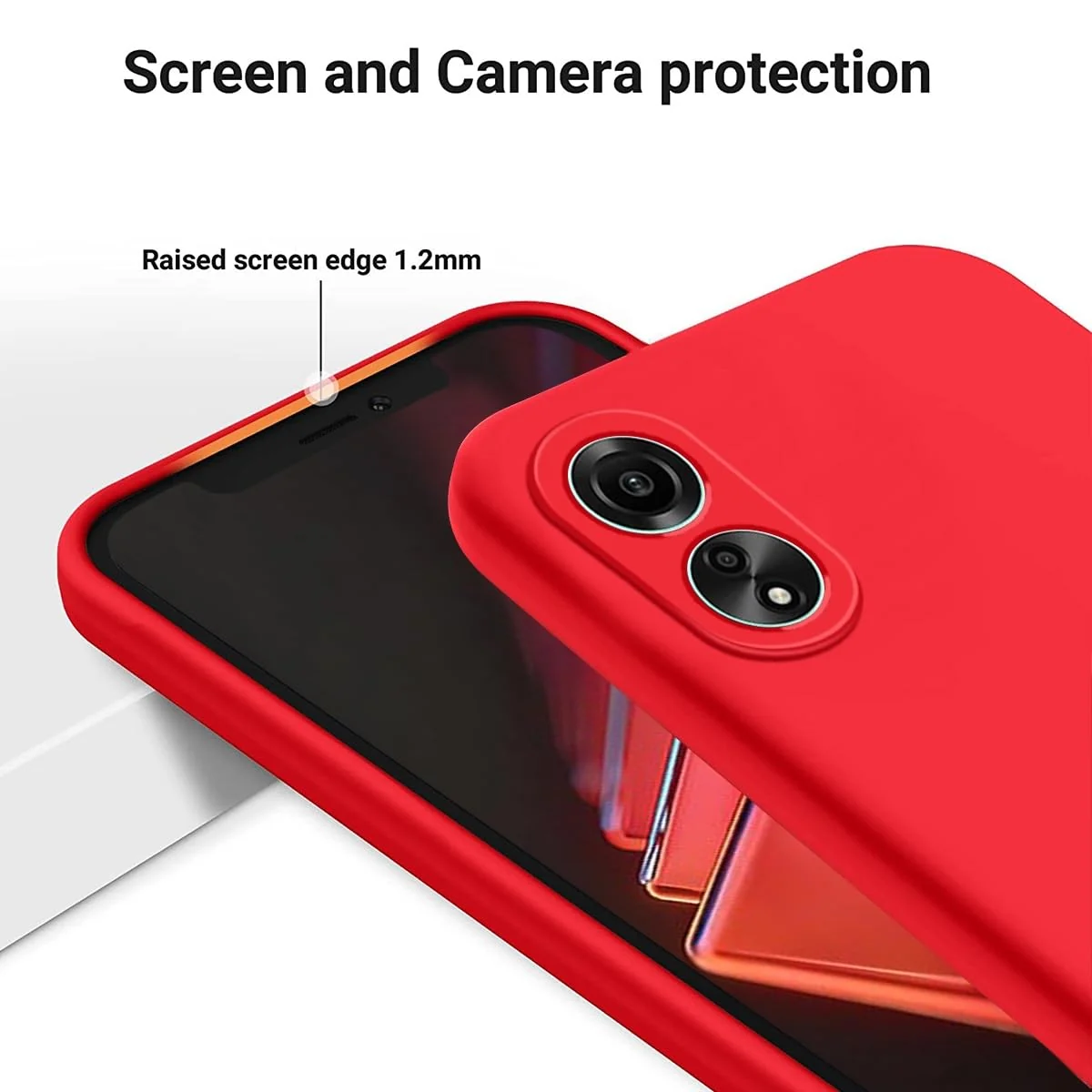DL3 Mobilak OPPO A78 Case, Soft Flexible Silicone Gel Rubber Bumper Cover, Full Body Shockproof Protective Phone Case - Red