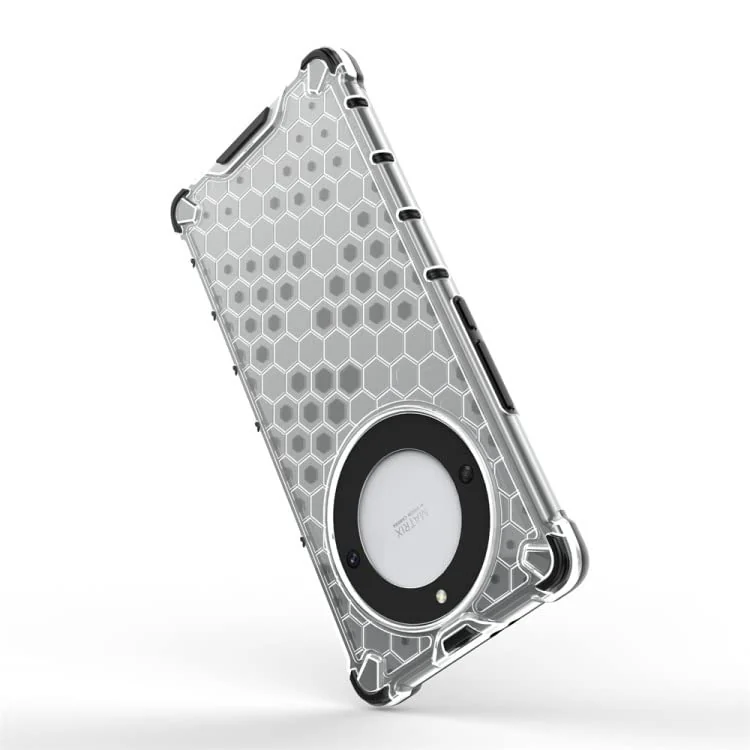 DL3 Mobilak Honeycomb Protective Case for Honor X9a, Shock-absorbing protection, Transparent design, Slim, lightweight profile - Clear