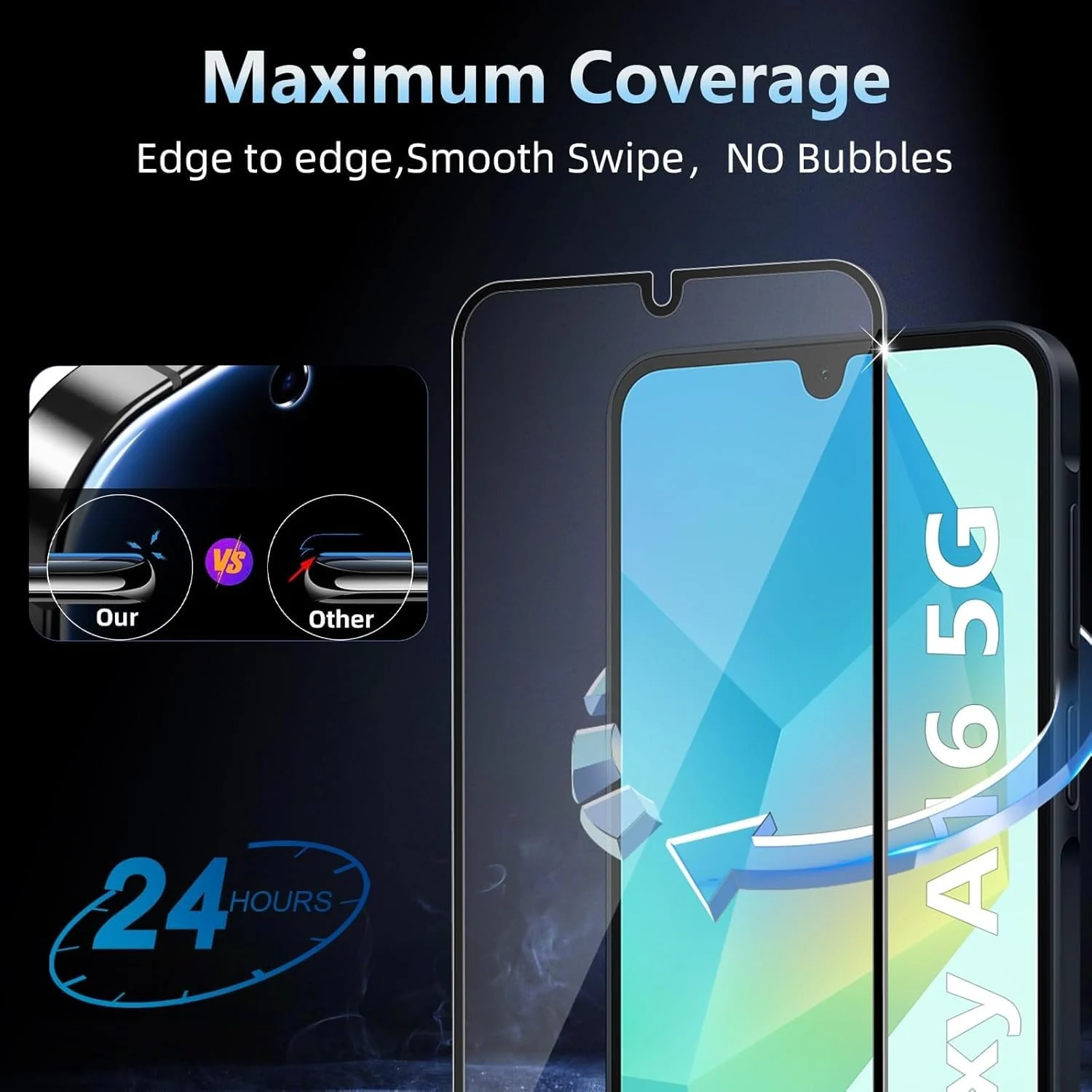 DL3 Mobilak for Samsung Galaxy A16 Tempered Glass Screen Protector, 9H Hardness Anti-Scratch Tempered Glass flim, Case Friendly, Anti-Scratch - Clear