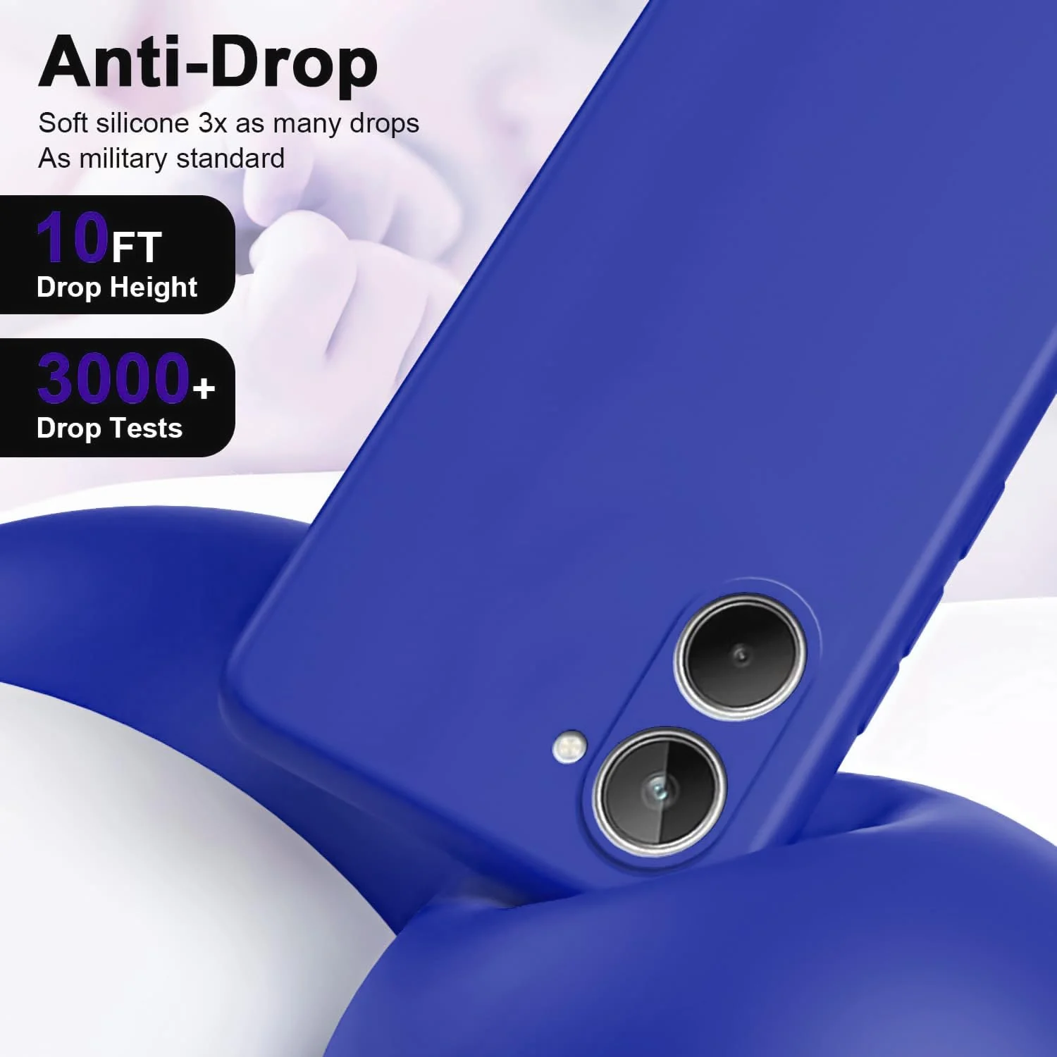 DL3 Mobilak Liquid Silicone Protective Case for realme 10 4G with Microfiber Lining and Shockproof Design - Pepsi