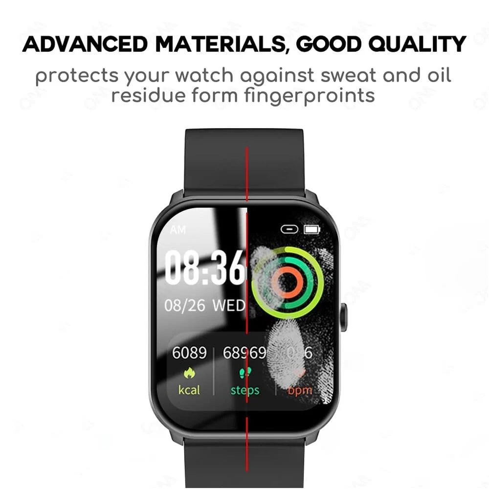 DL3 Mobilak Screen Protector For Smart Watch Imilab W01, 3D Curved Soft Edge Protective Film [Anti-Scratch] [Bubble Free] [Ultra Shatterproof] [High Sensitive] (Not Glass) - Black