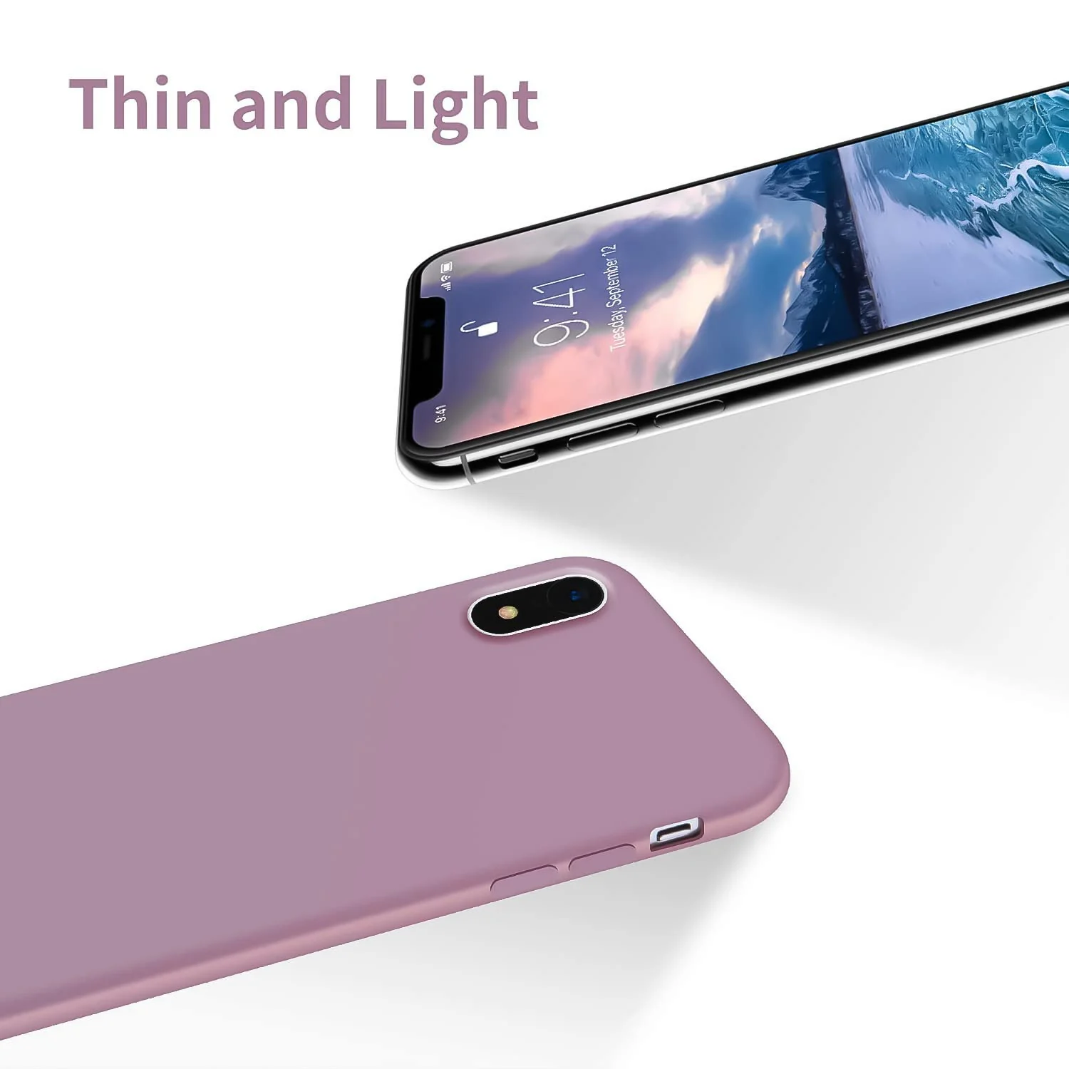 DL3 Mobilak Liquid Silicone Protective Case with Soft Microfiber Lining for iPhone XR - Lilac Purple