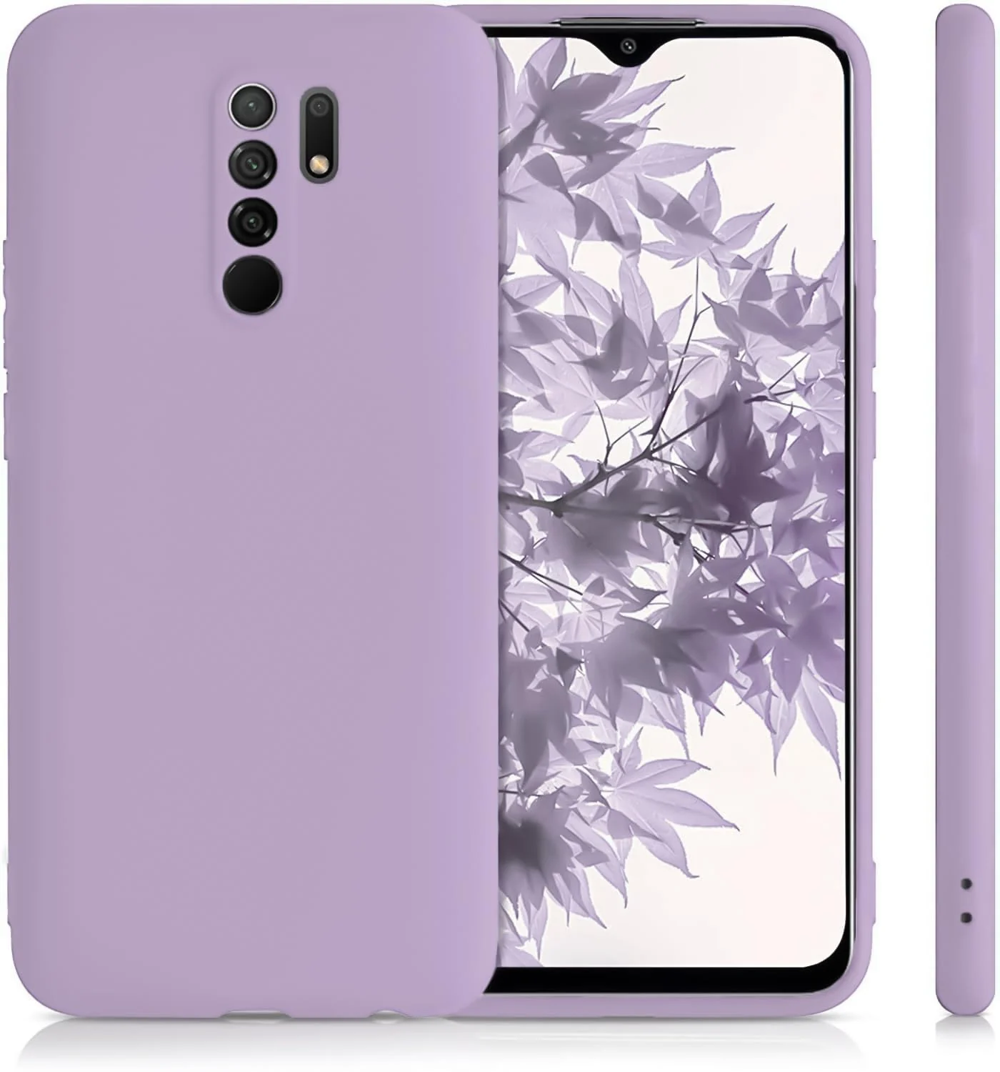 DL3 Mobilak Liquid Silicone Protective Case for Xiaomi Redmi Note 8 Pro with Camera Protection and Microfiber Lining - Lavender