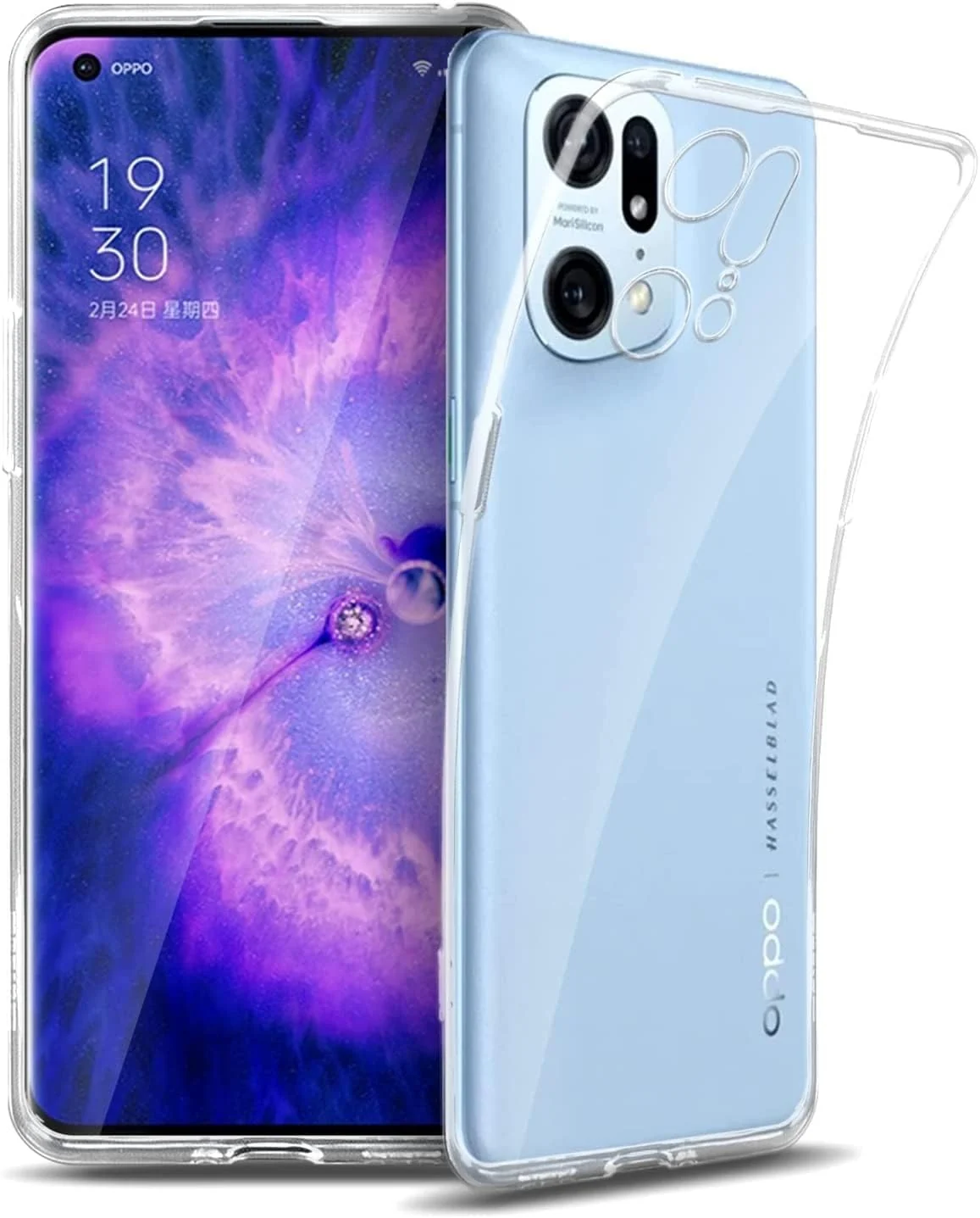 DL3 Mobilak Case Compatible with OPPO Find X5 5G Case Crystal Soft TPU Gel Case Flexible Silicone Anti-Scratch Camera Protection TPU Cover - Clear