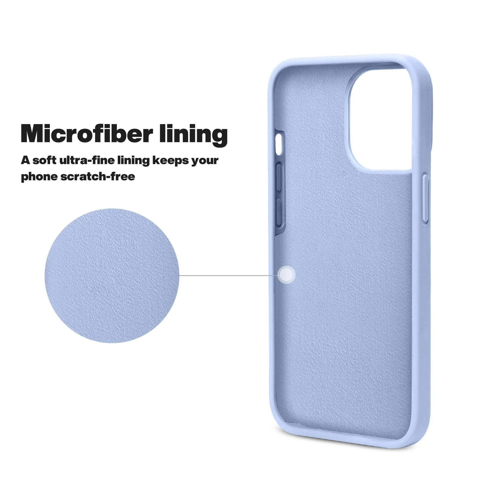 DL3 Mobilak Liquid Silicone Protective Case with Soft Microfiber Lining for iPhone 12 Pro Max (6.7 Inch) - Baby Blue