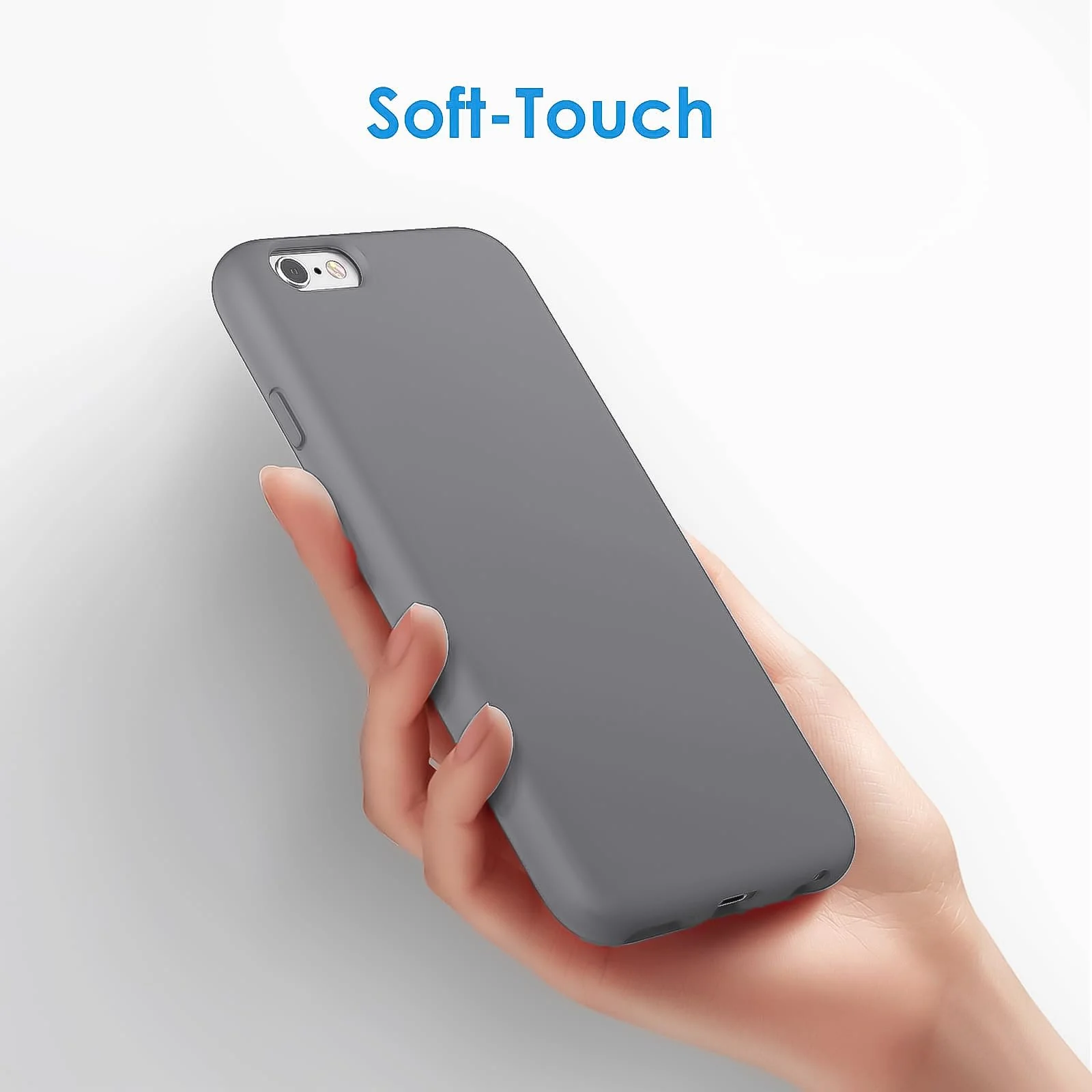 DL3 Mobilak Liquid Silicone Case for iPhone 6 / 6S, Shock-absorbing protection, Scratch-resistant surface, Soft microfiber lining - A.Gray