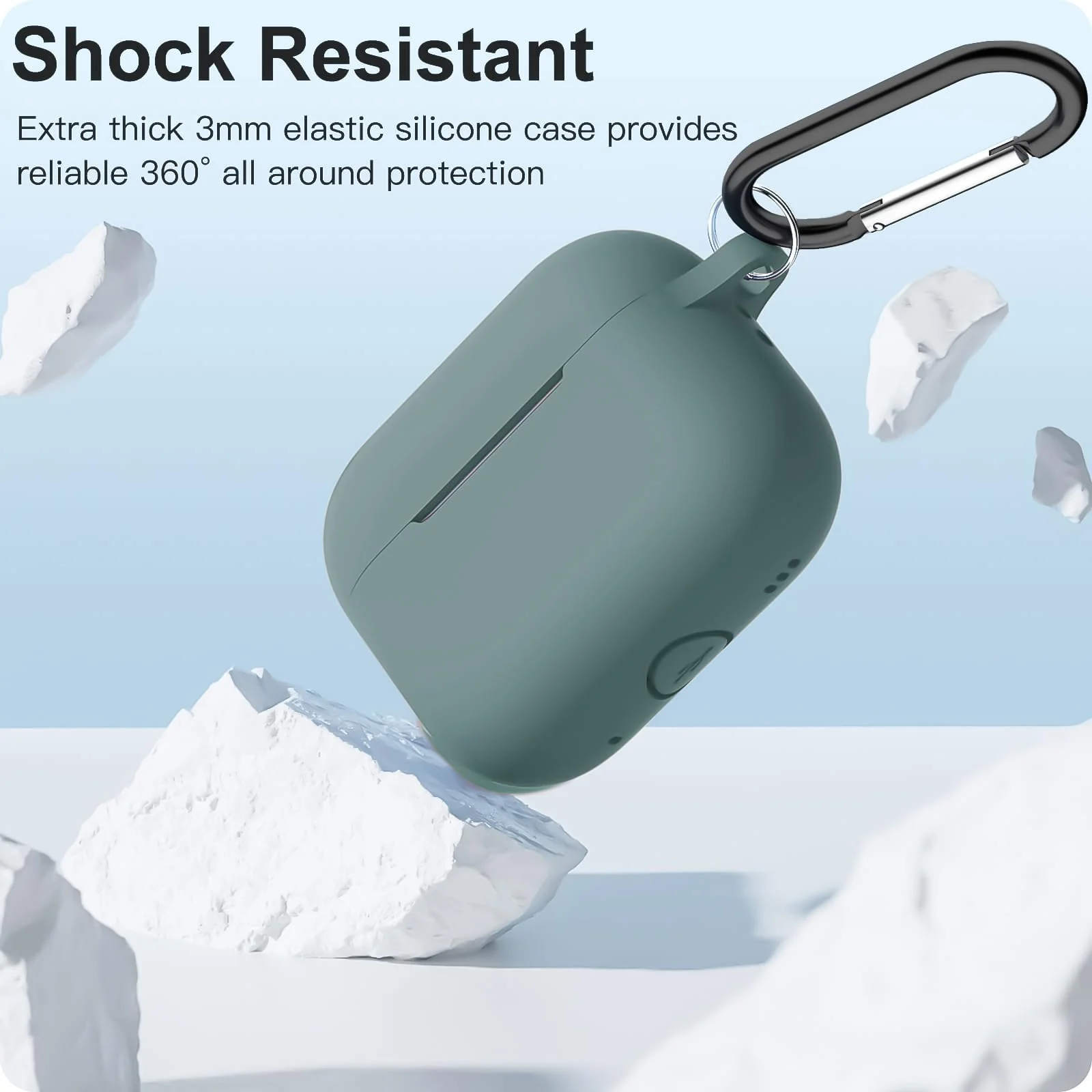 DL3 Mobilak Compatible with AirPods Pro 2nd Generation Case Cover, Protective Silicone Skin with Keychain for Women Men for Apple AirPods Pro Gen 2 (2022), Front LED Visible - Pine Green
