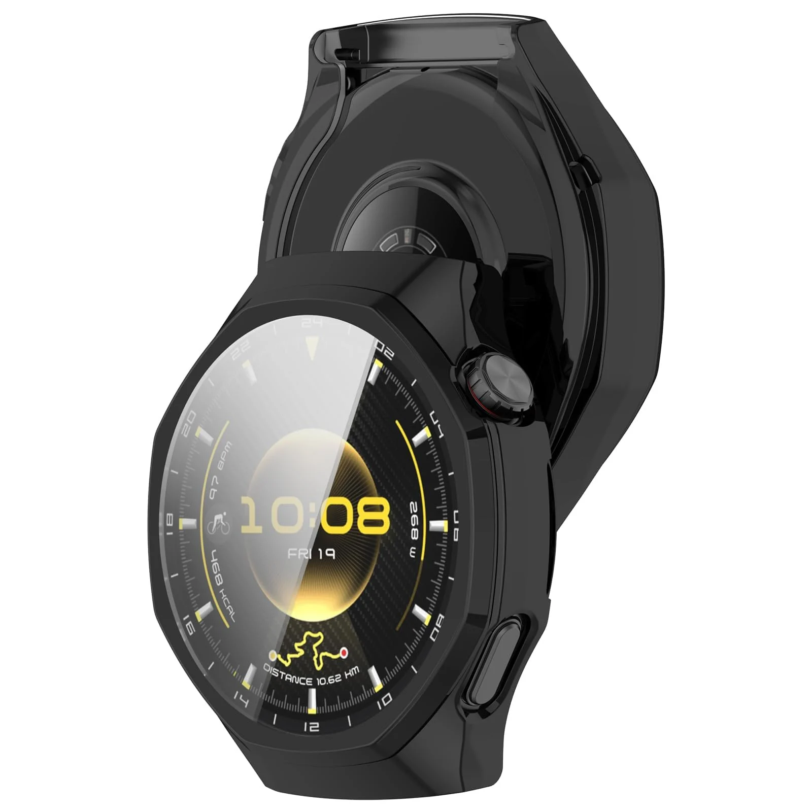 DL3 Mobilak Case Compatible with Huawei Watch GT6 Pro 46mm All-Around with Built-in Screen Protector Watch Soft TPU Shockproof Cover Slim Guard Thin Bumper Shell Protector for GT 6 Pro 46 mm - Black