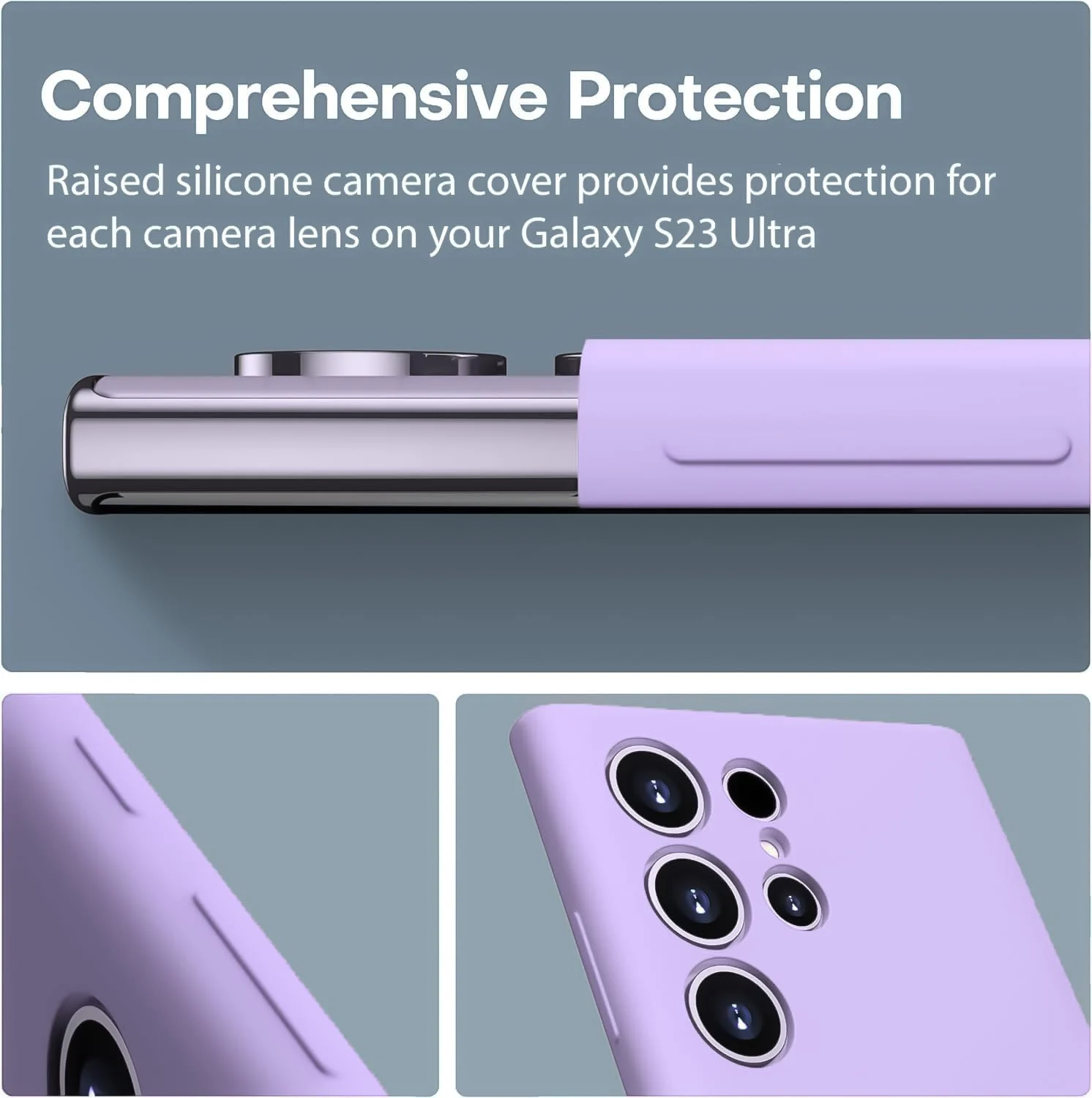 DL3 Mobilak Samsung Galaxy S24 Ultra Case, Soft Flexible Silicone Gel Rubber Bumper Cover, Full Body Shockproof Protective Phone Case - Light Purple