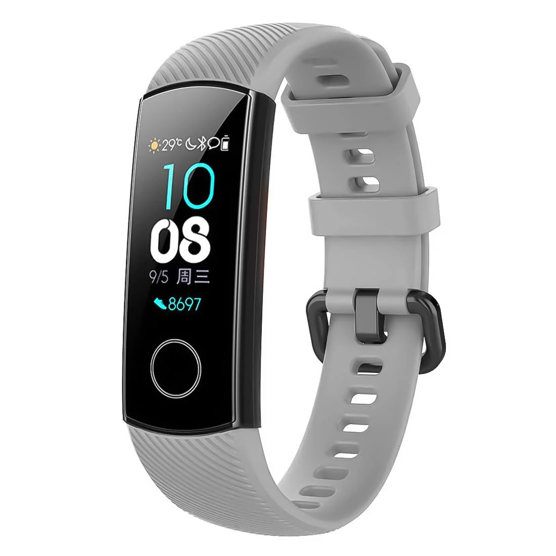 DL3 Mobilak Compatible for Honor Band 5/Honor Band 4 Strap, Soft Silicone Sport Wristband Adjustable Accessory Bracelet Replacement Band for Honor Band 5/Band 4 - Gray