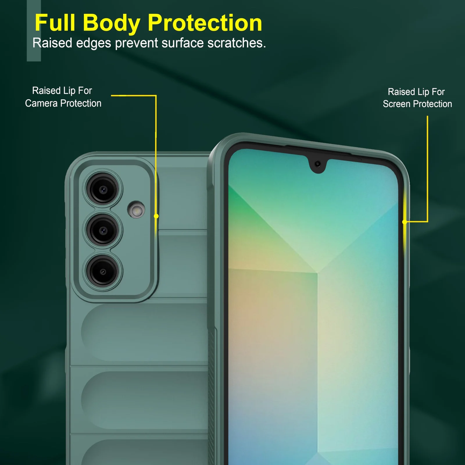DL3 Mobilak Soft Silicone Protective Case for Samsung Galaxy A25 with Camera Protection and Shockproof Design - Green