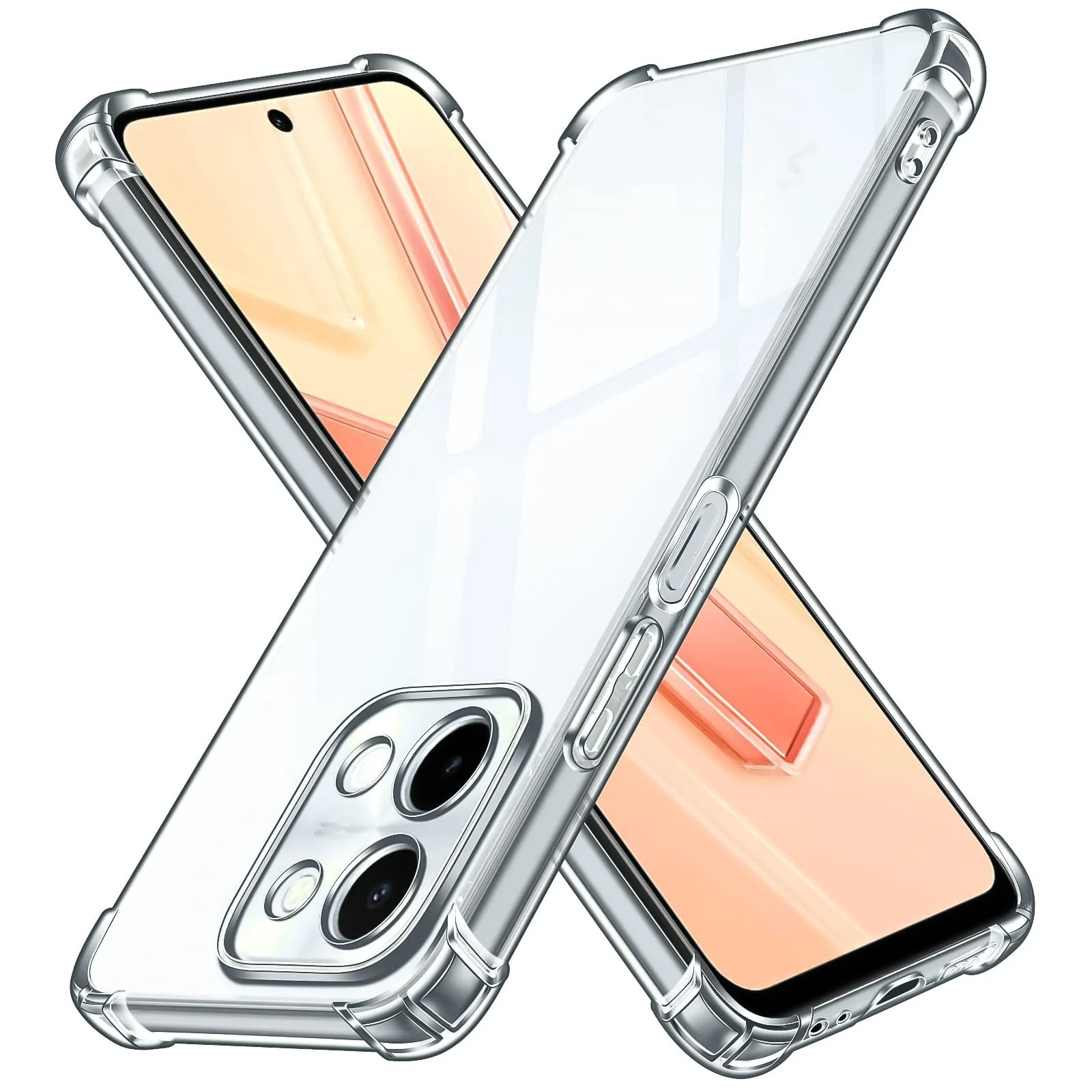 DL3 Mobilak Case Compatible with vivo Y31D, Cover SiliconeTransparent TPU Gorilla Anti-shock Protector Camera Shockproof Corners - Clear