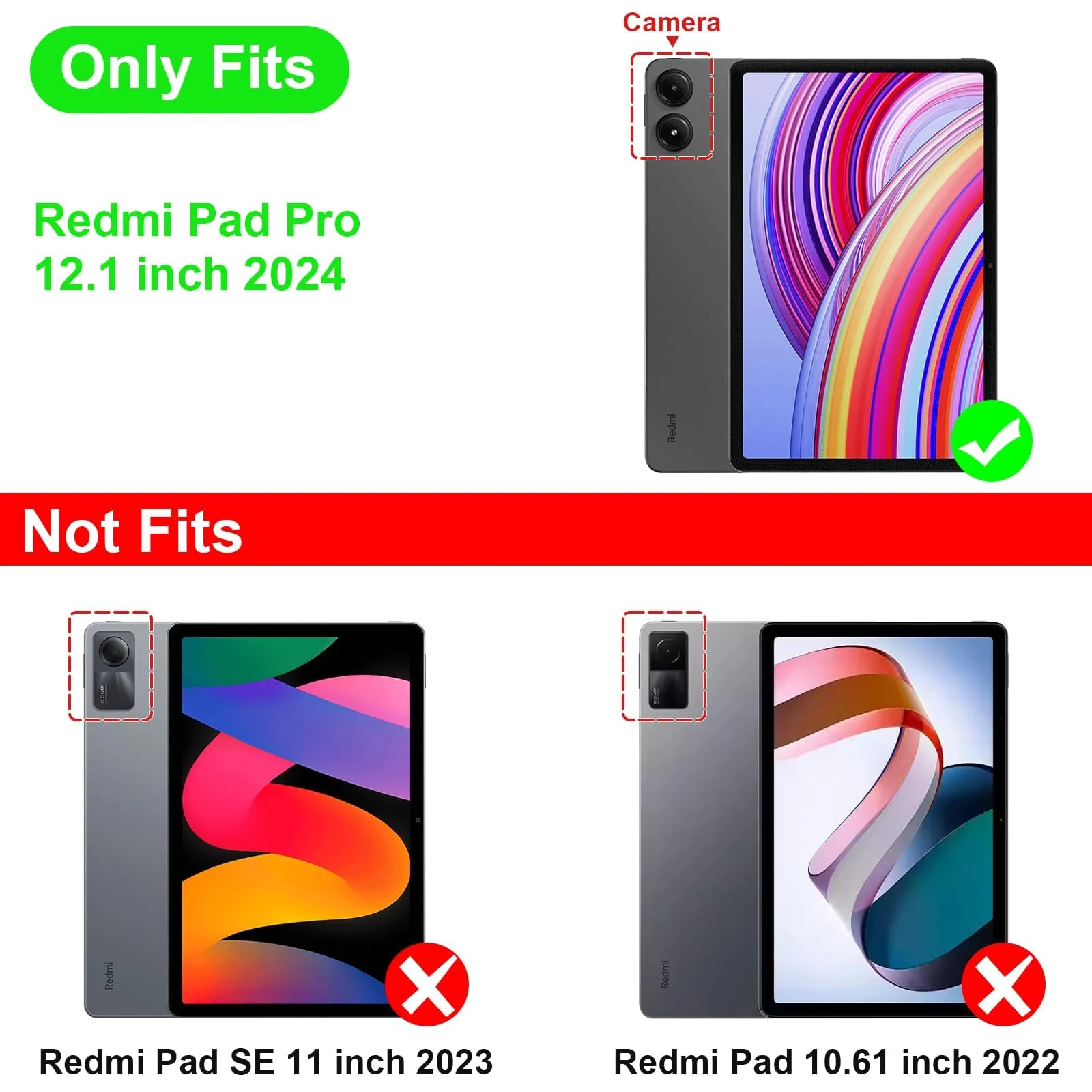 DL3 Mobilak Xiaomi Redmi Pad Pro 12.1 Inch 2024 Tablet Cover Case with Pencil Holder, Soft TPU Back Trifold Stand Protective Smart Cover Flip, Auto Wake&Sleep - Blue