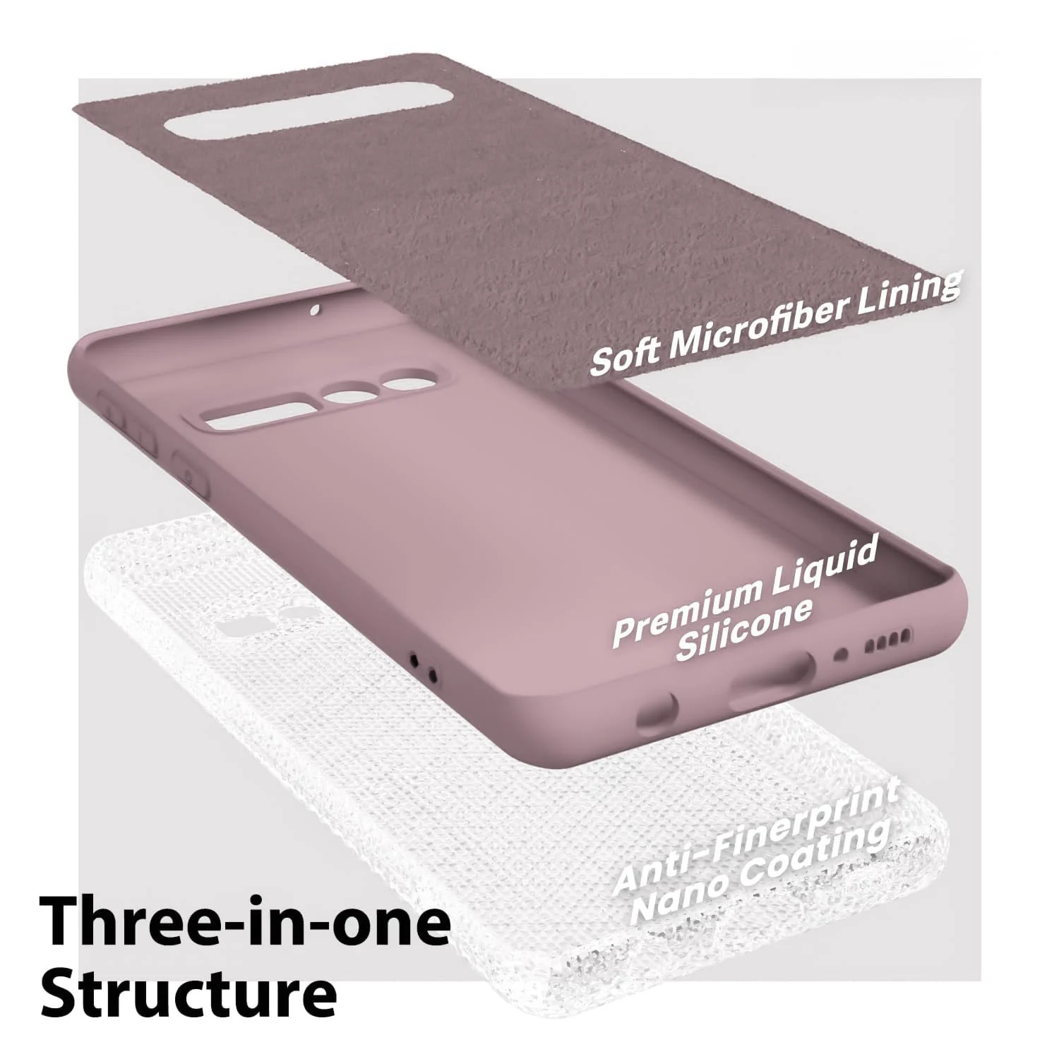 DL3 Mobilak Liquid Silicone Protective Case with Soft Microfiber Lining with Full Camera Protection for Samsung Galaxy S10+ Plus - Cashmere
