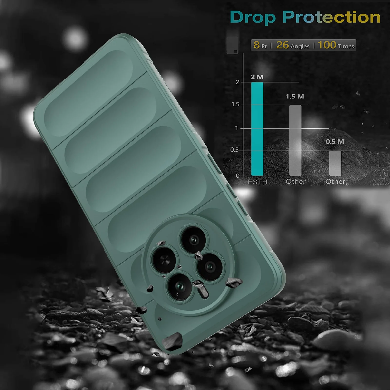DL3 Mobilak Soft Silicone Protective Case for realme 12 Pro / realme 12 Pro Plus with Camera Protection and Shockproof Design - Green