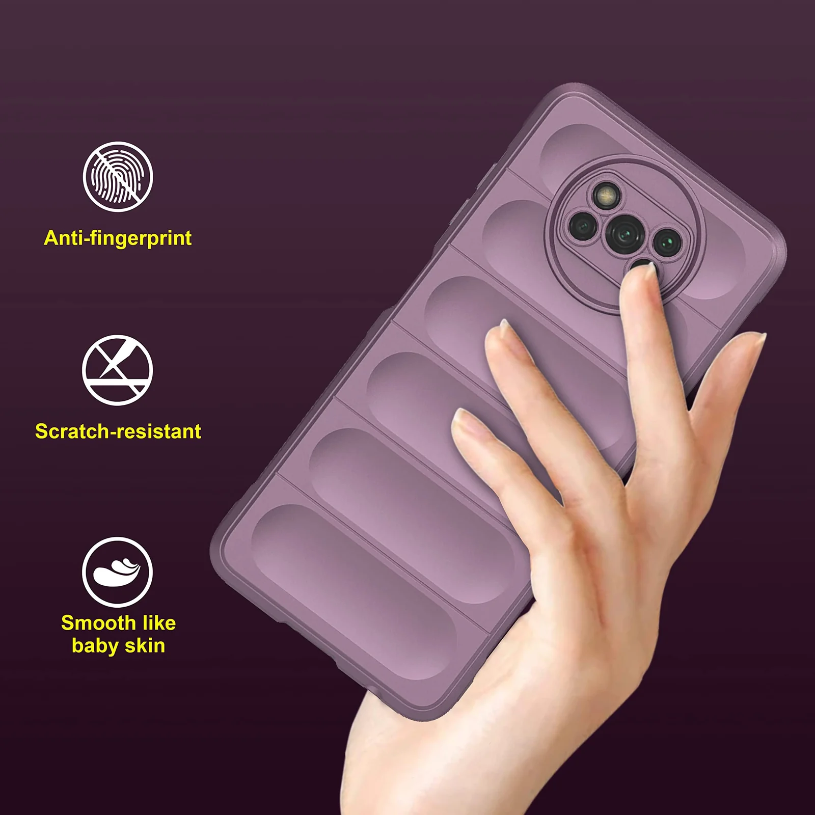 DL3 Mobilak Flexible Silicone and TPU Protective Case with Camera Protection for Xiaomi Poco X3 NFC / Poco X3 / Poco X3 Pro - Purple