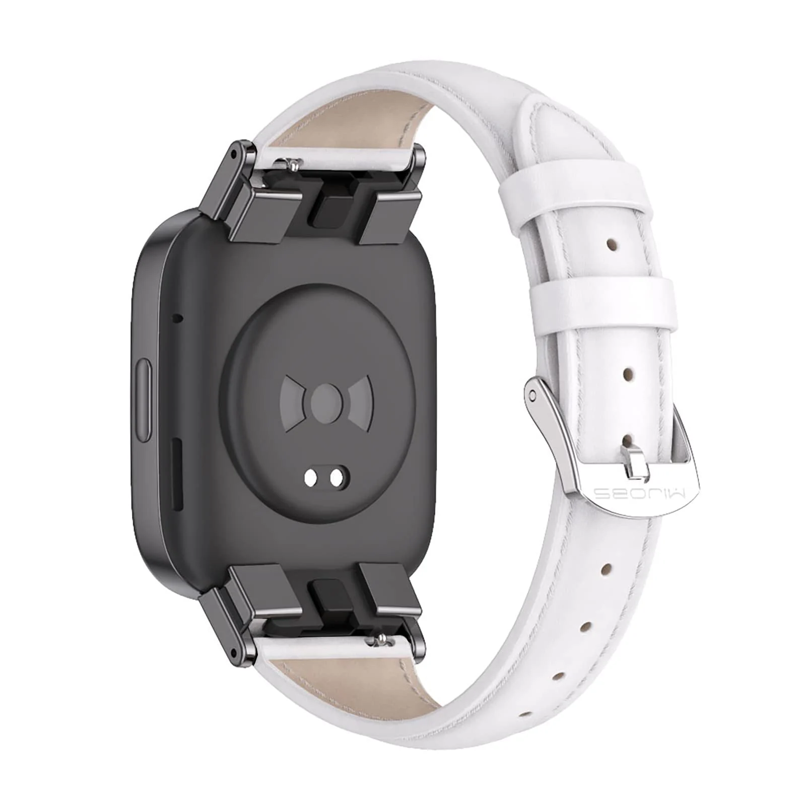 DL3 Mobilak Vintage Leather Strap For Xiaomi Redmi Watch 2 Lite/Poco Watch/Redmi Watch 2 / Horloge 2, Metal Buckle Breathable Replacement Strap, Men Women Replacement Soft Watch Straps - White Black