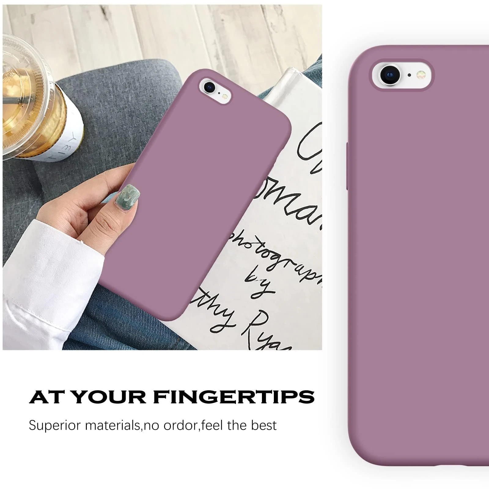DL3 Mobilak Liquid Silicone Protective Case for iPhone 6 Plus / 6S Plus with Camera Protection and Microfiber Lining - Lilac Purple