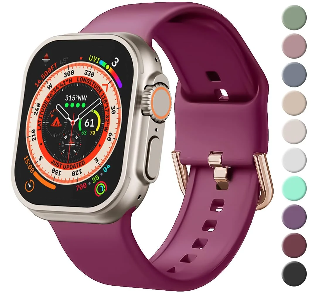 Apple Watch Ultra 49MM 45MM 44MM 42MM — DL3 Mobilak Sport Band For Apple Watch Ultra 49mm 46mm 45mm 44mm 42mm, Soft Silicone Wristband Replacement Strap with Classic Clasp for iWatch Series 11 10 9 8 7 6 5 4 SE SE2 Ultra 3 2 1 for Women Men