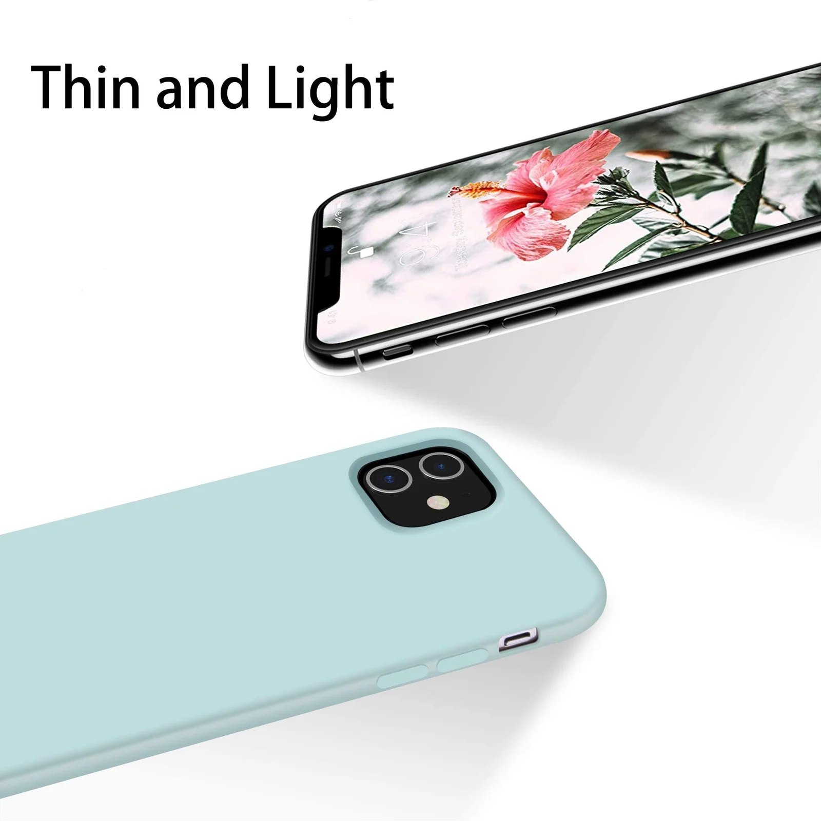 DL3 Mobilak Liquid Silicone Case for iPhone 11 (6.1 Inch), Shock-absorbing protection, Scratch-resistant surface, Soft microfiber lining - Mint Green