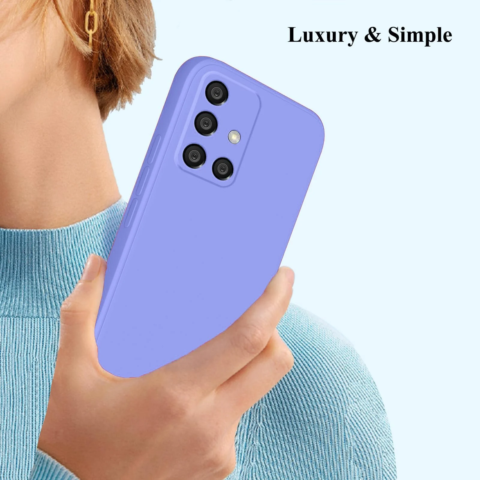 DL3 Mobilak Soft Silicone Protective Case for Samsung Galaxy A51 with Microfiber Lining and Shockproof Design - Baby Blue