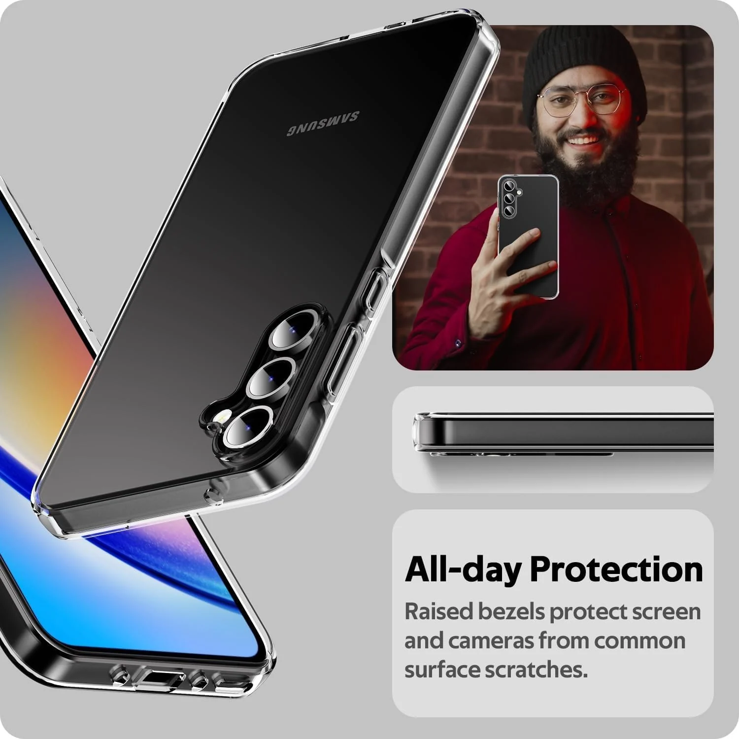 DL3 Mobilak Case Compatible with Samsung Galaxy A35 5G Case Crystal Soft TPU Gel Case Flexible Silicone Anti-Scratch TPU Cover - Clear