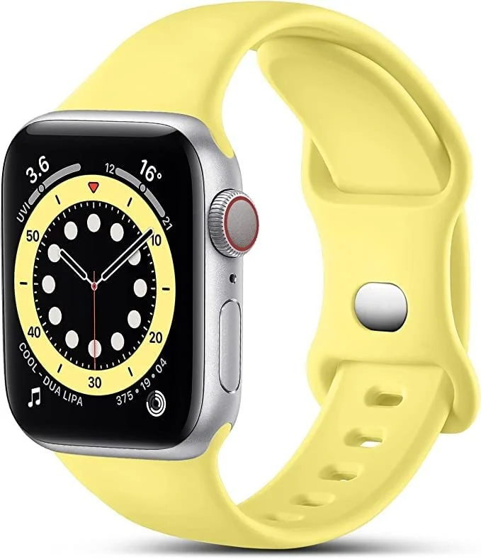 DL3 Mobilak Bands Compatible with Apple Watch Ultra 49mm 45mm 44mm 42mm 41mm 40mm 38mm, Replacement Soft Silicone Strap for iWatch Ultra/Ultra 2 Series 9/8/7/6/5/4/3/2/1 (42MM/44MM/45MM/49MM) - Yellow