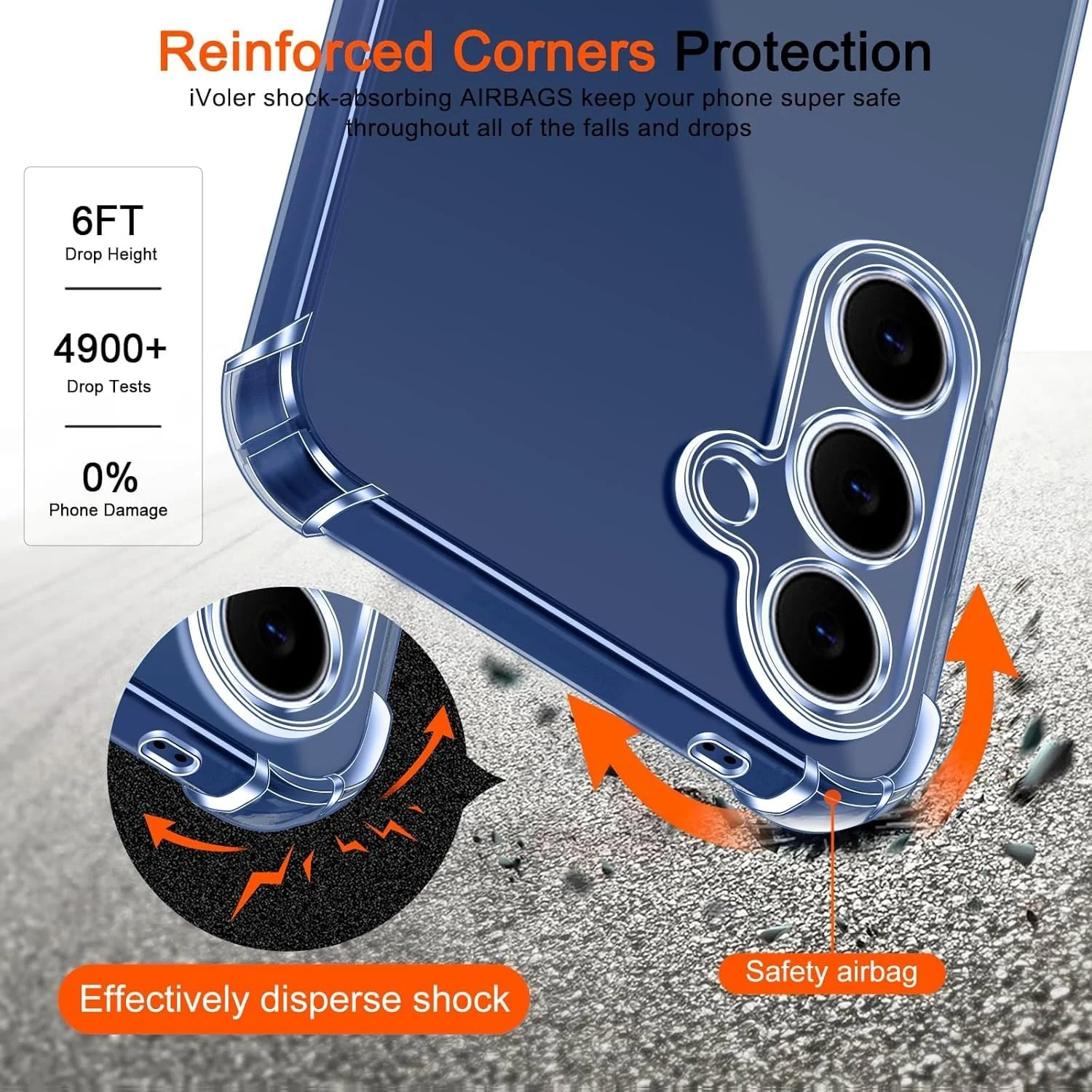 DL3 MOBILAK Case Compatible with Samsung Galaxy S25 FE, Cover SiliconeTransparent TPU Gorilla Anti-shock Protector Camera Shockproof Corners - Clear