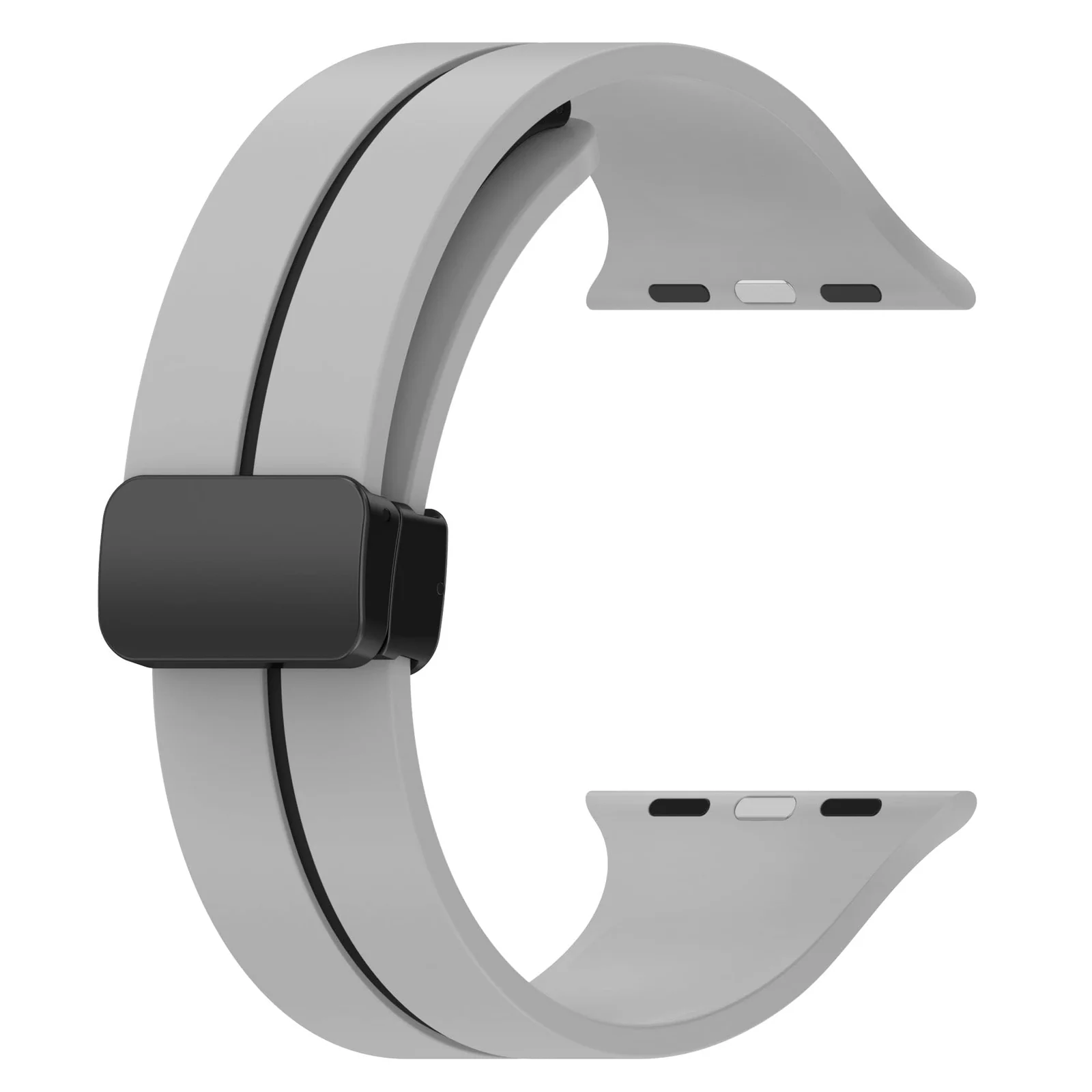 DL3 Mobilak Magnetic Bands for Apple Watch Ultra/Ultra 2 Band 49mm 45mm 44mm 42mm 41mm 40mm 38mm, Soft Sport Silicone Strap for iwatch Series 9/8/7/6/5/4 (42mm/44mm/45mm/49mm) - Grey Black
