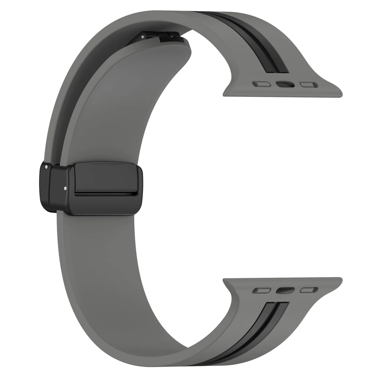 DL3 Mobilak Magnetic Strap for Apple Watch Band 49mm 45mm 44mm 41mm 40mm 38mm 42mm, Silicone Replacement Wristband Strap for iwatch Series 9 8/7/6/5/4/3/2/SE (A. , 38mm/40mm/41mm) - A.Grey Black