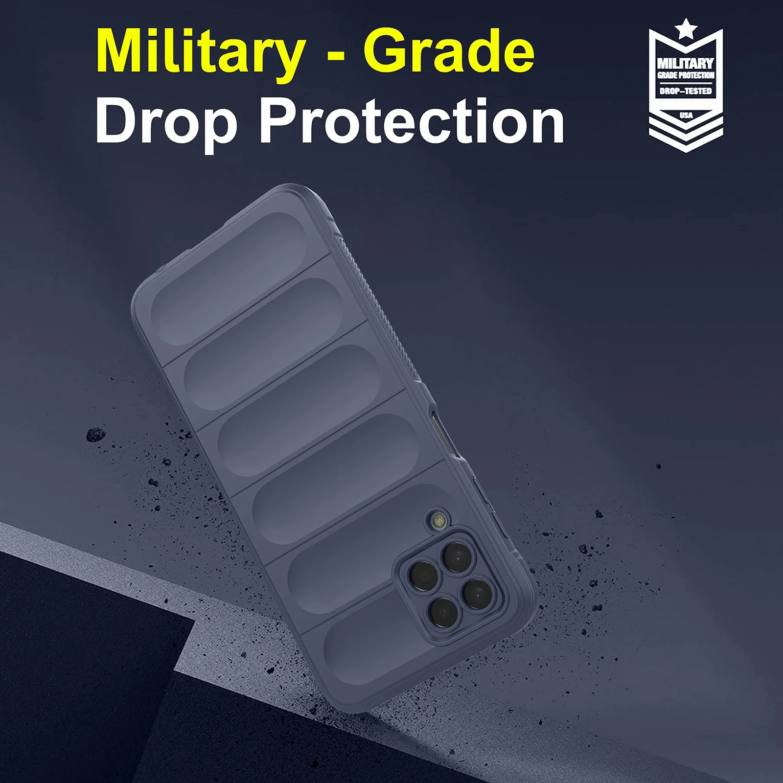 DL3 Mobilak Flexible Silicone and TPU Protective Case with Camera Protection for Samsung Galaxy M33 5G - Blue