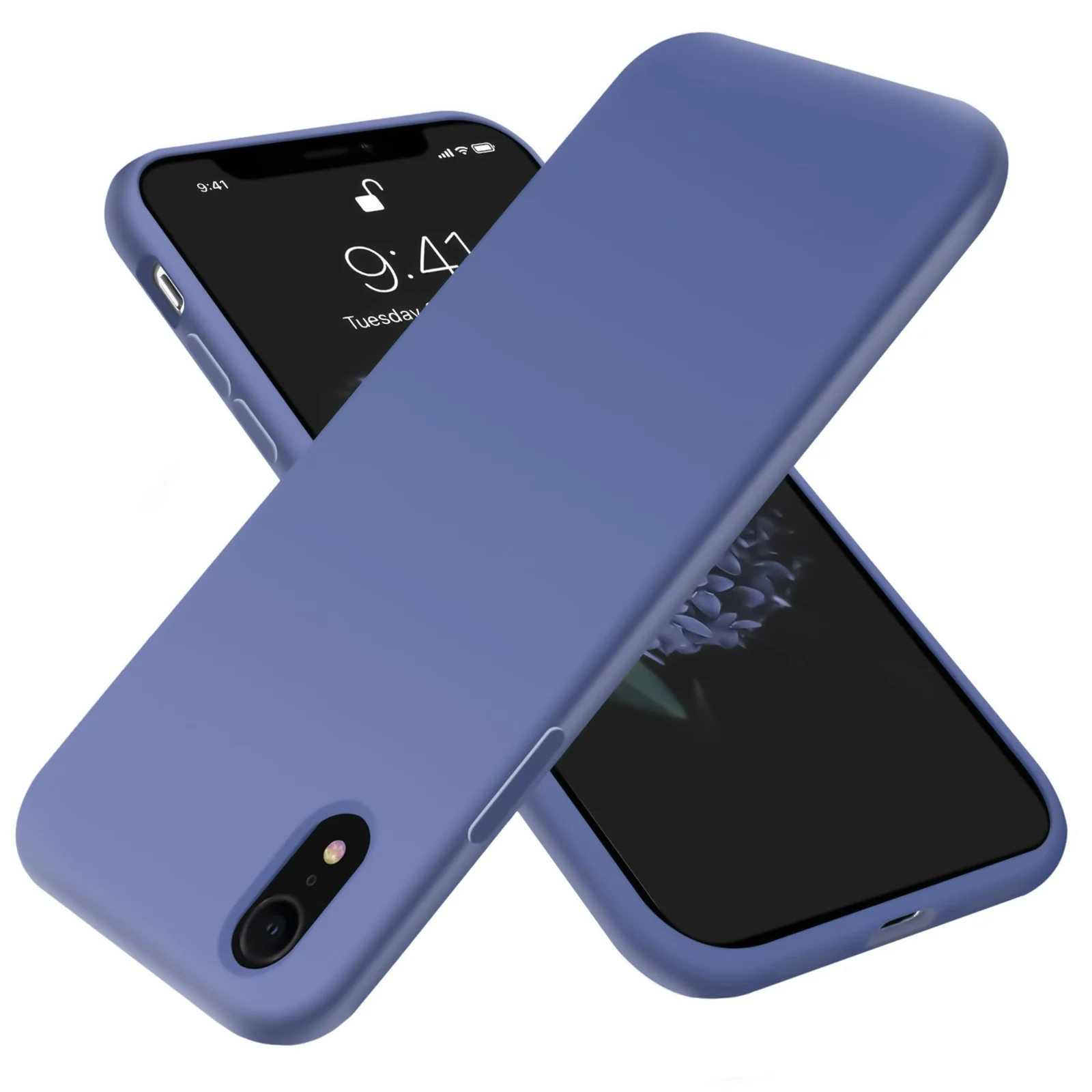 DL3 Mobilak Liquid Silicone Case for iPhone XR, Shock-absorbing protection, Scratch-resistant surface, Soft microfiber lining - Lavender Blue