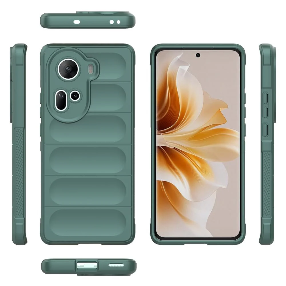 DL3 Mobilak Silicone Case for OPPO Reno 11 5G Heavy Duty Protective [Slim Fit] Shockproof Soft Flexible Protective Design Shock-Absorption TPU Cover With Camera Protection - Green