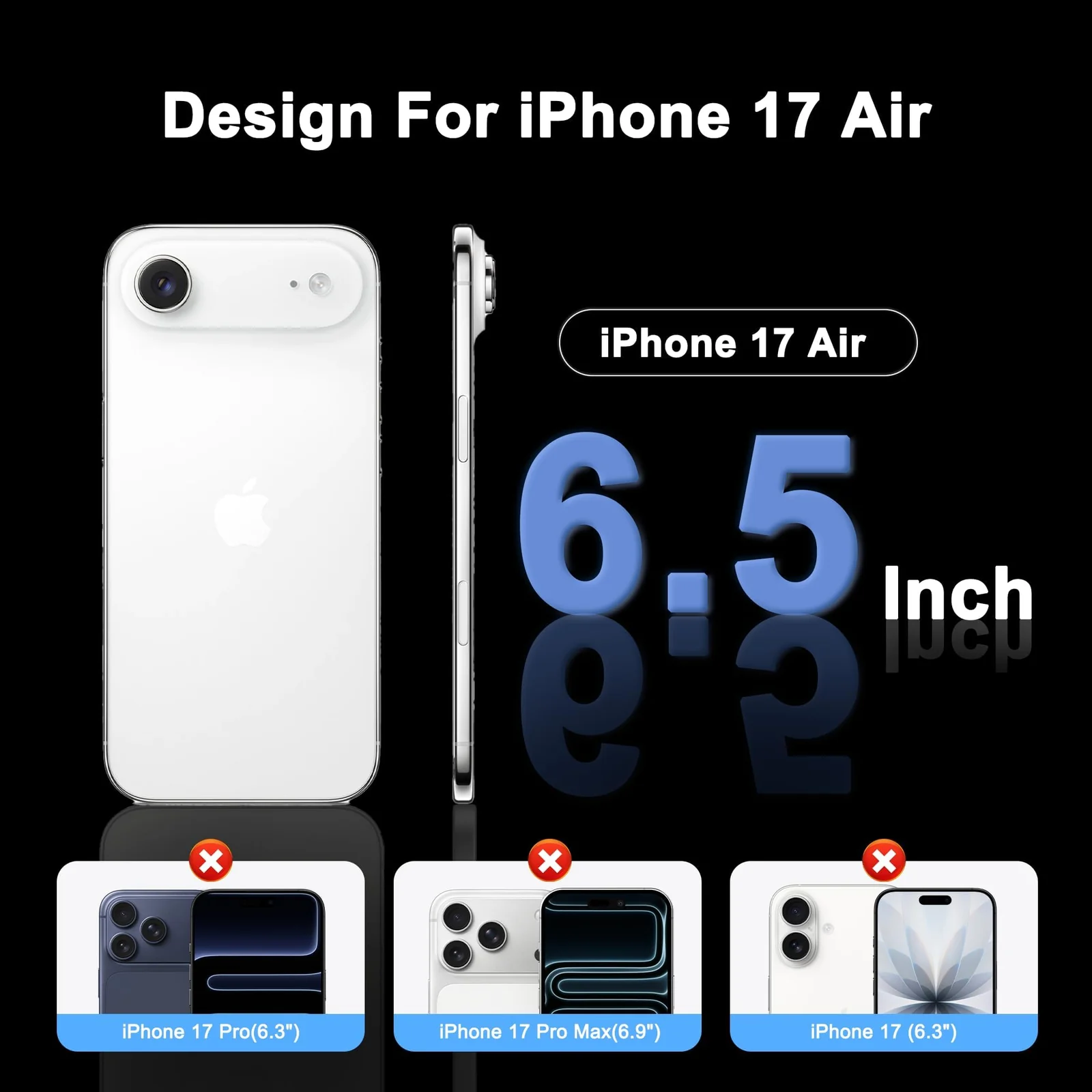 DL3 Mobilak for iPhone 17 Air 6.5-Inch Tempered Glass Screen Protector, 9H Hardness Anti-Scratch Tempered Glass flim, Case Friendly, Anti-Scratch For iPhone Air - Clear