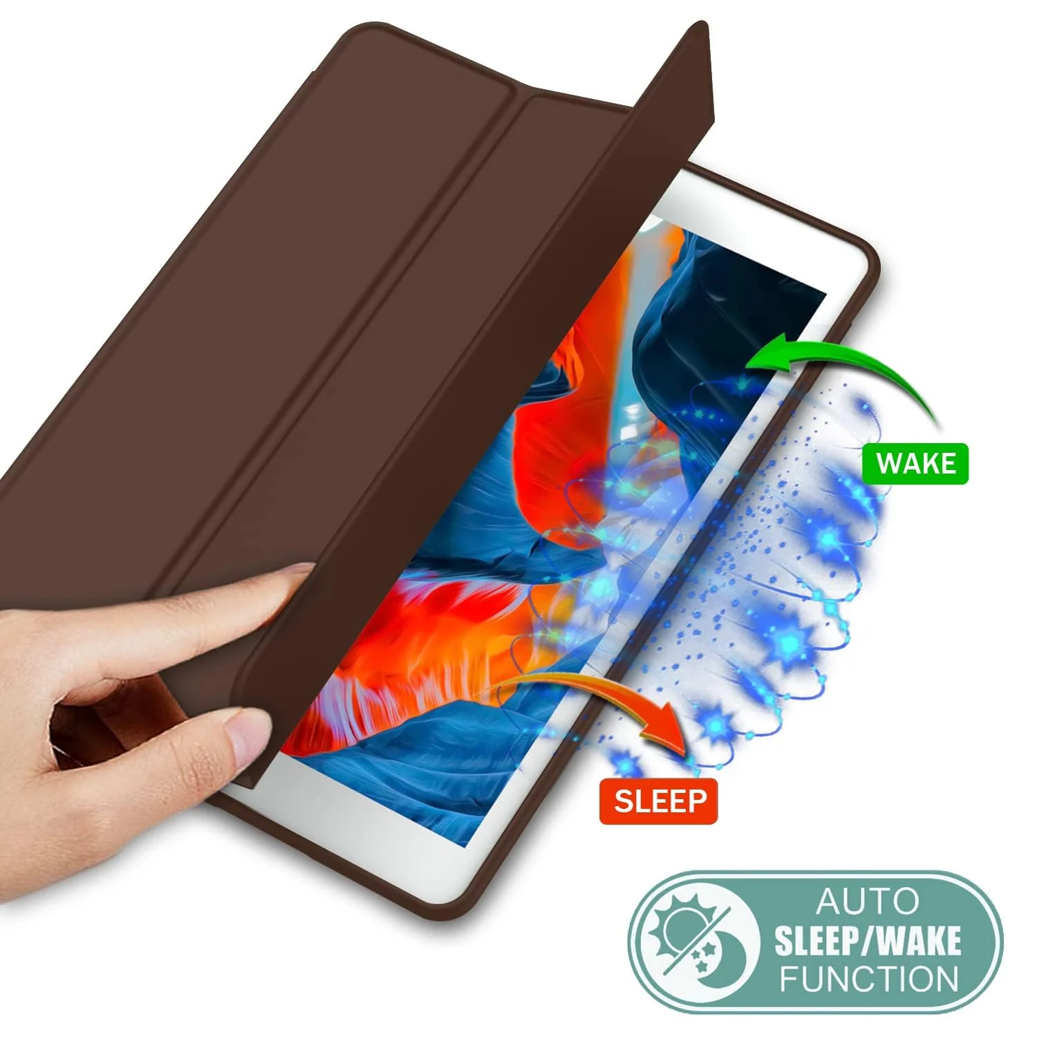 DL3 Mobilak iPad 9th/ 8th/ 7th Generation, Case for iPad 10.2-Inch 2021/2020/ 2019 with Pencil Holder, iPad 7th Gen 2019 Case with Soft Silicone Back, Auto Wake/Sleep Cover - Dark Brown