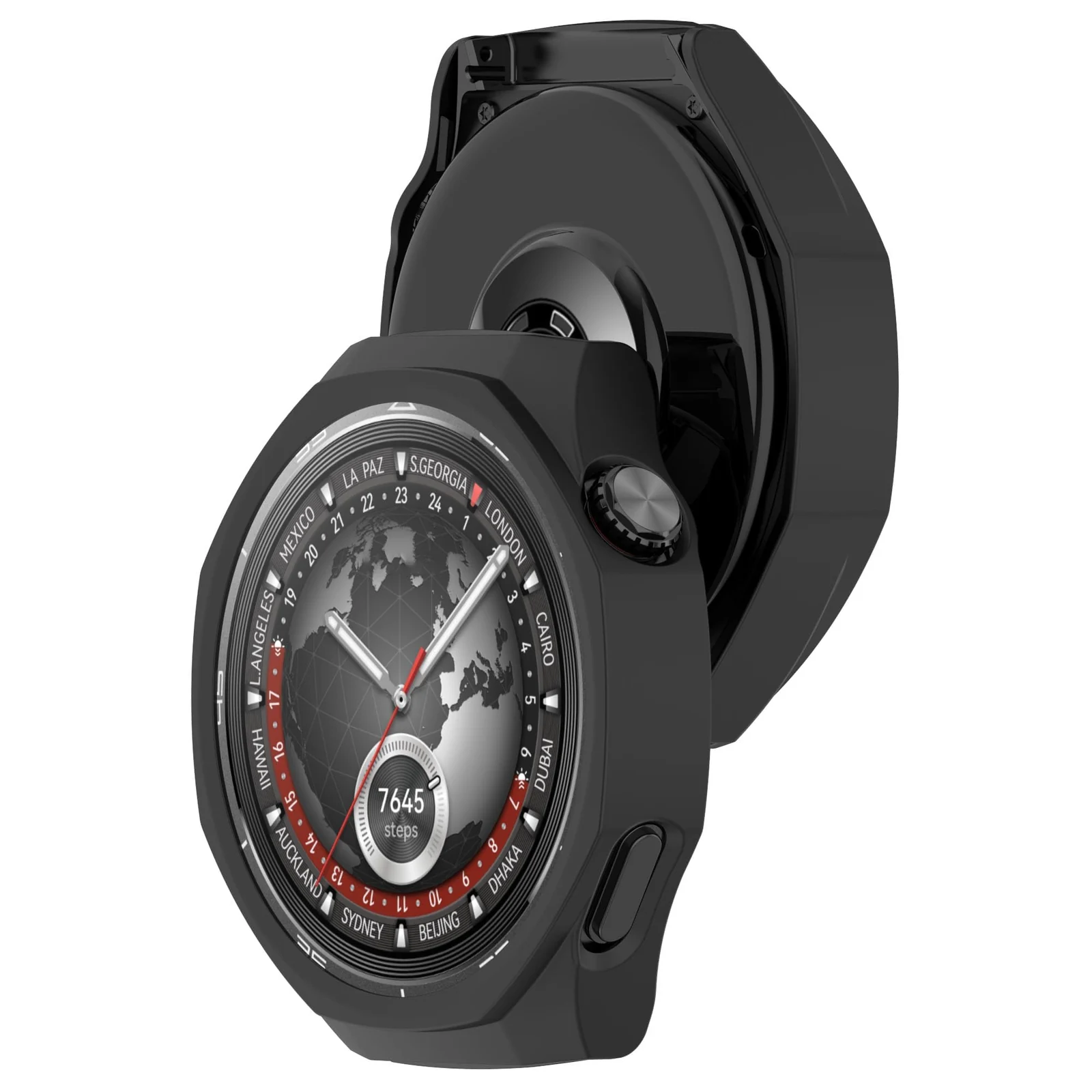 DL3 Mobilak Coverage Case with No Screen Protector Compatible with Huawei Watch GT 5 Pro 46MM, Disscool PC and Real Glass Protective Case Cover Compatible with Huawei Watch GT5 Pro 46MM - Black