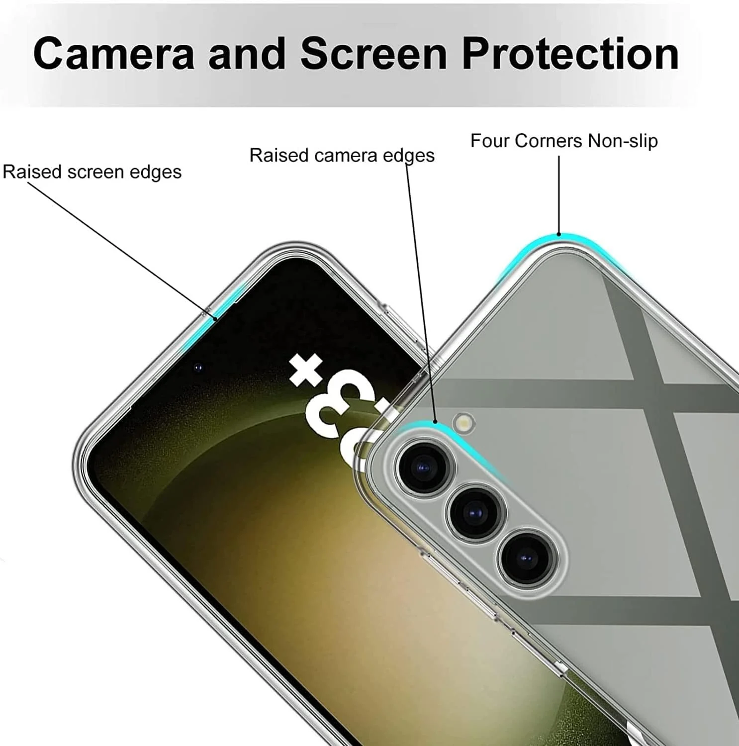 DL3 Mobilak Clear TPU Case for Samsung Galaxy S23 + Plus, Camera protection, Shock-absorbing protection, Scratch-resistant surface - Clear